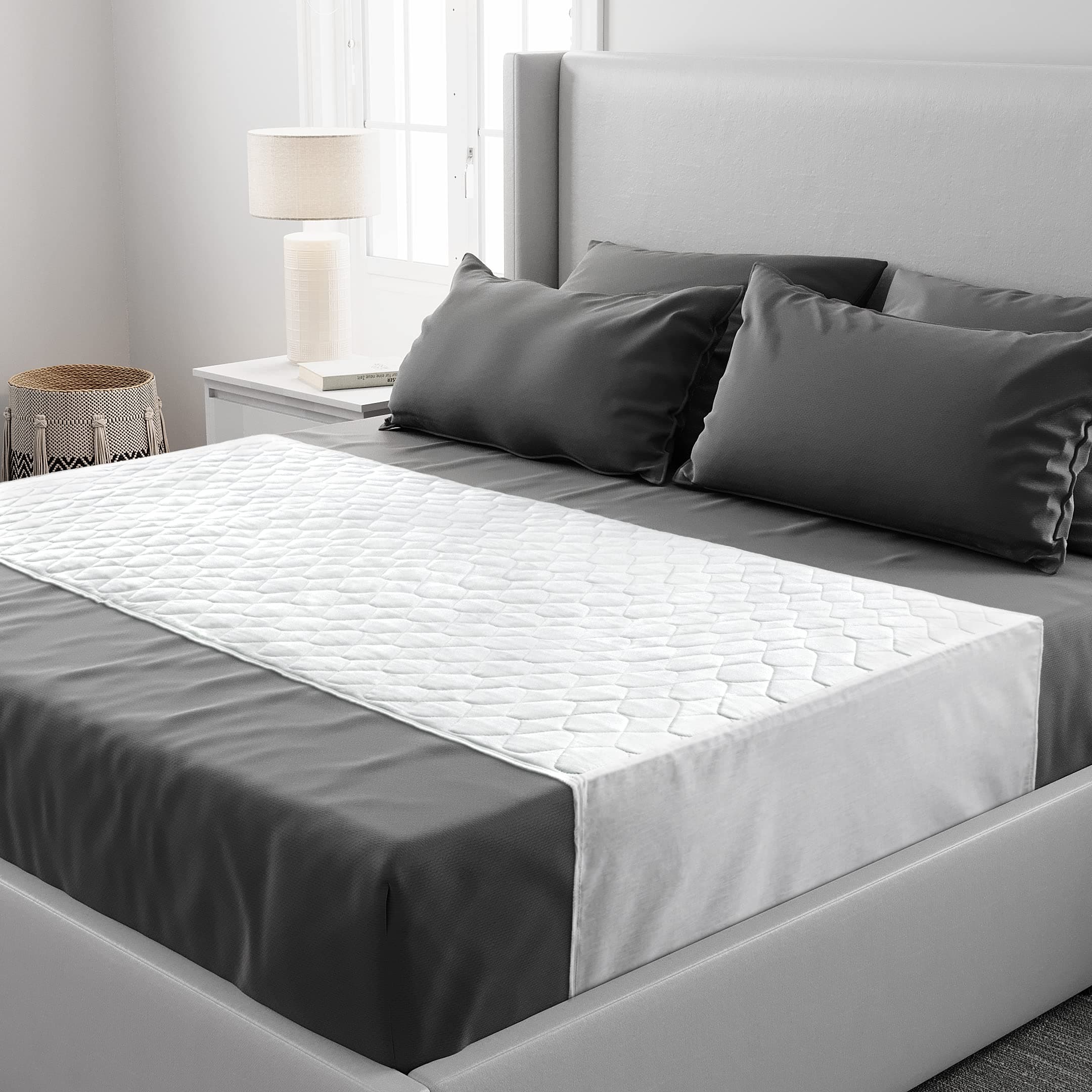 Lynmark® Waterproof Bed Protector with Tuck-In Flaps - Washable Bedwetting & Incontinence Sheet Absorb Up to 3L - Leak-Proof OEKO-Tex Certified Cotton Mattress Pad for Super King Bed - 180x85cm, White