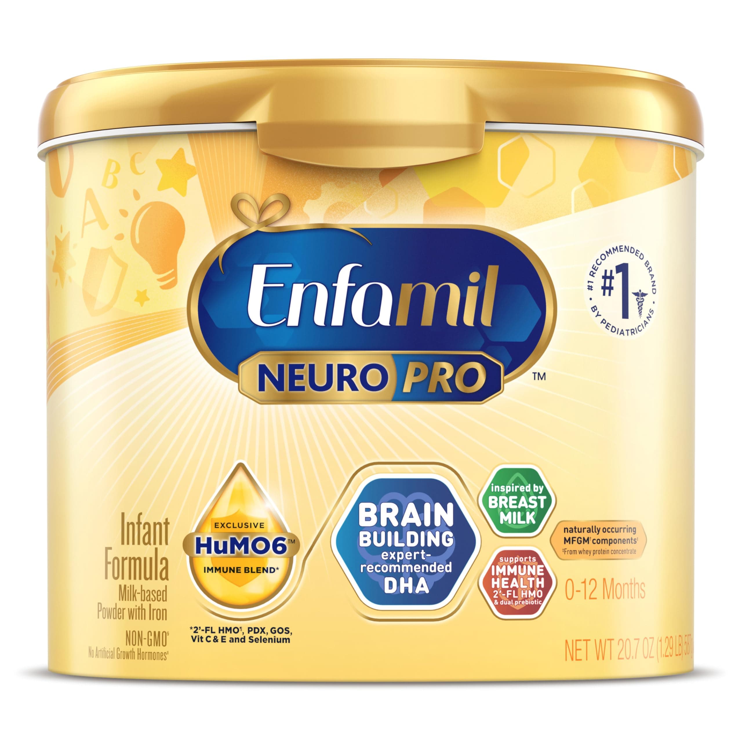 Enfamil NeuroPro Baby Formula, Brain Building Duo DHA & MFGM, Exclusive Immune Supporting HuMO6 Blend, Powder Infant Formula, Baby Milk, 20.7 Oz