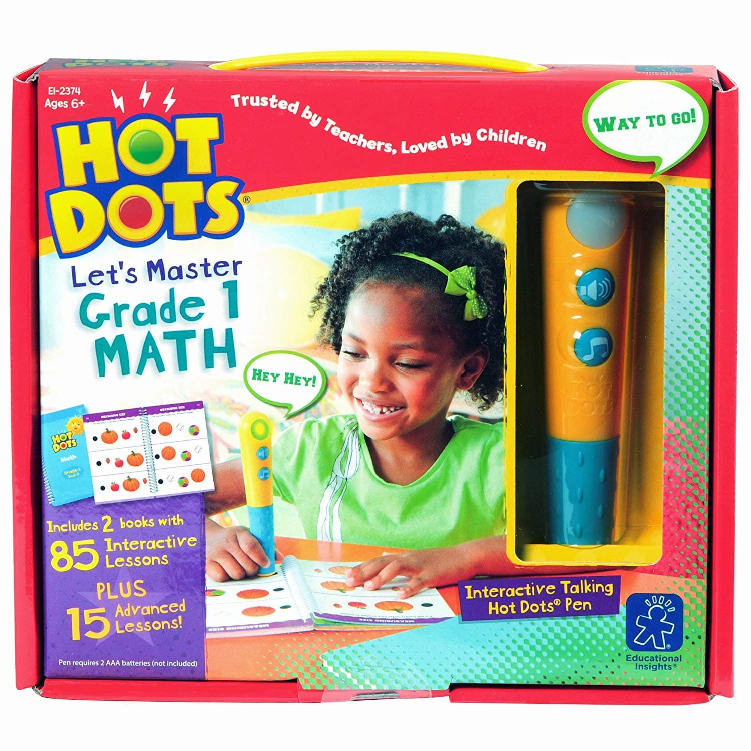 Hot Dots Let's Master 1st Grade Math Set, Homeschool & School Math Workbooks, 2 Books & Interactive Pen, 100 Math Lessons, Ages 6+