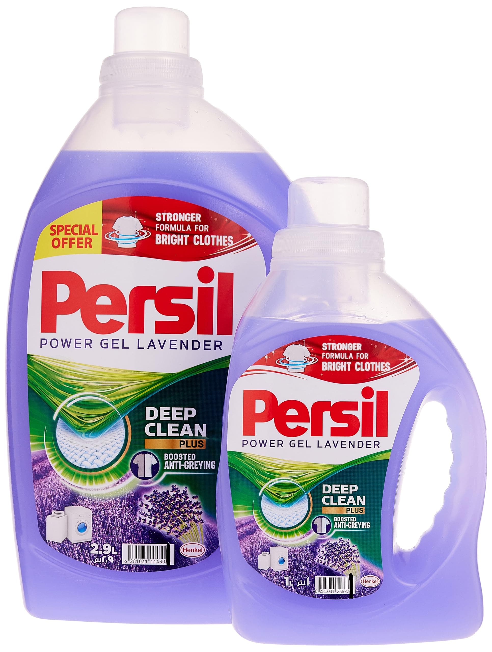 Persil Power Gel Liquid Laundry Detergent, With Deep Clean Technology, Lavender, 2.9L +1L