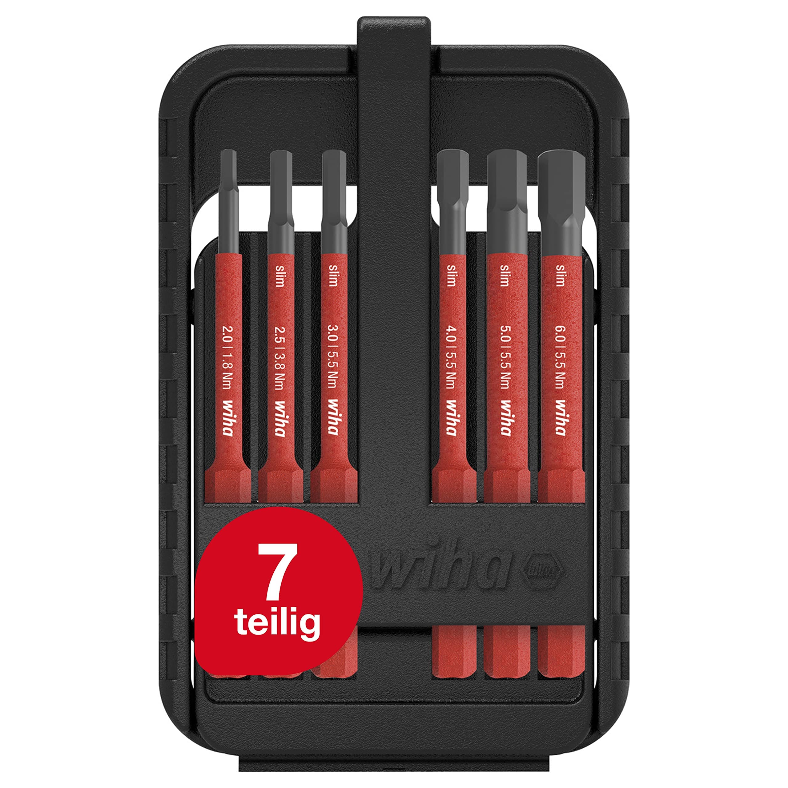 43156 Electric Hexagonal 6-Piece Set In slimBit Box Bit Set Red