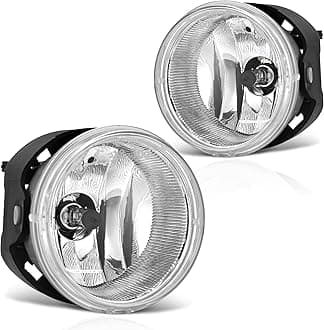 AUTOSAVER88 Fog Lights For Dodge Caravan Charger Challenger Caliber Chrysler Pacifica Sebring Jeep Patriot Compass (OE Style Clear Lens w/Bulbs)