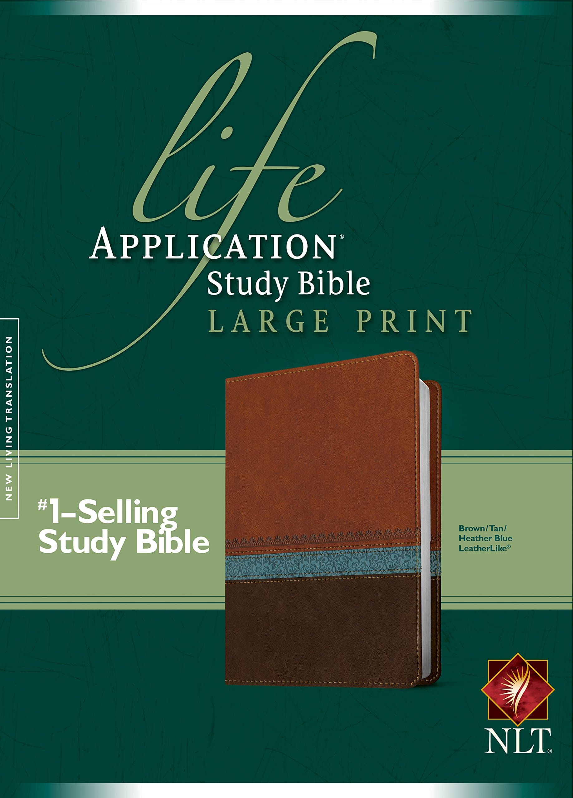 NLT Life Application Study Bible Large Print Brown/Tan/Heather Blue Imitation Leather – Large Print, 1 Aug. 2016