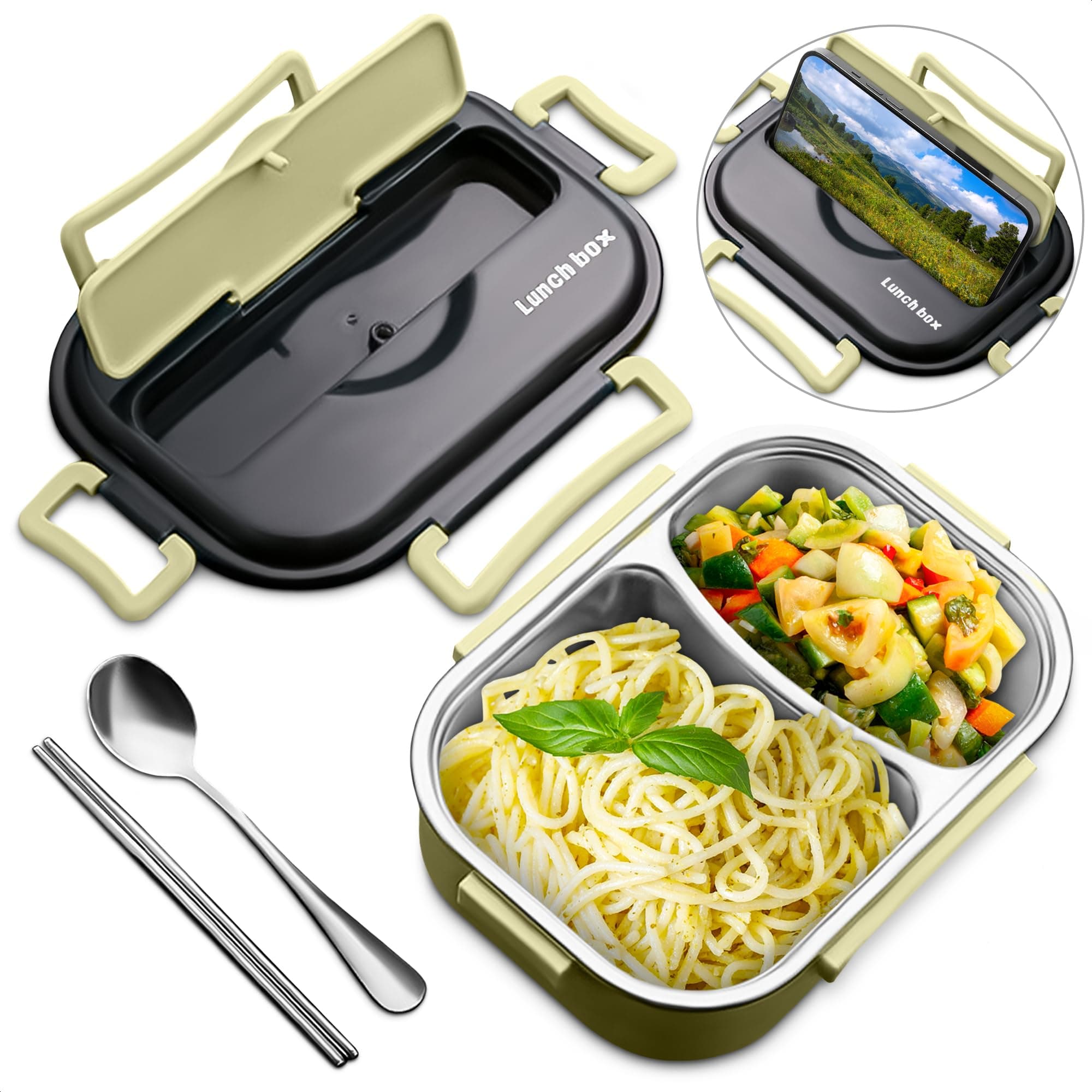 Lunch Box Thermal Insulation Bento Box Tableware Set Portable Lunch Containers For Kid Adult Student Children Keep Food Warm
