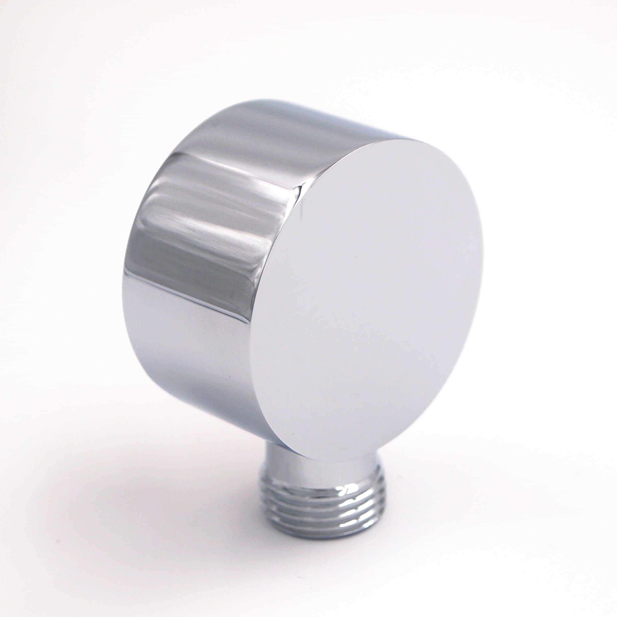 STARBATH Solid Brass Round Chrome Shower Water Outlet Elbow Hose Connector Fixed Mounted Shower Head Holder Bathroom Wall Connector Bracket Chrome Finish