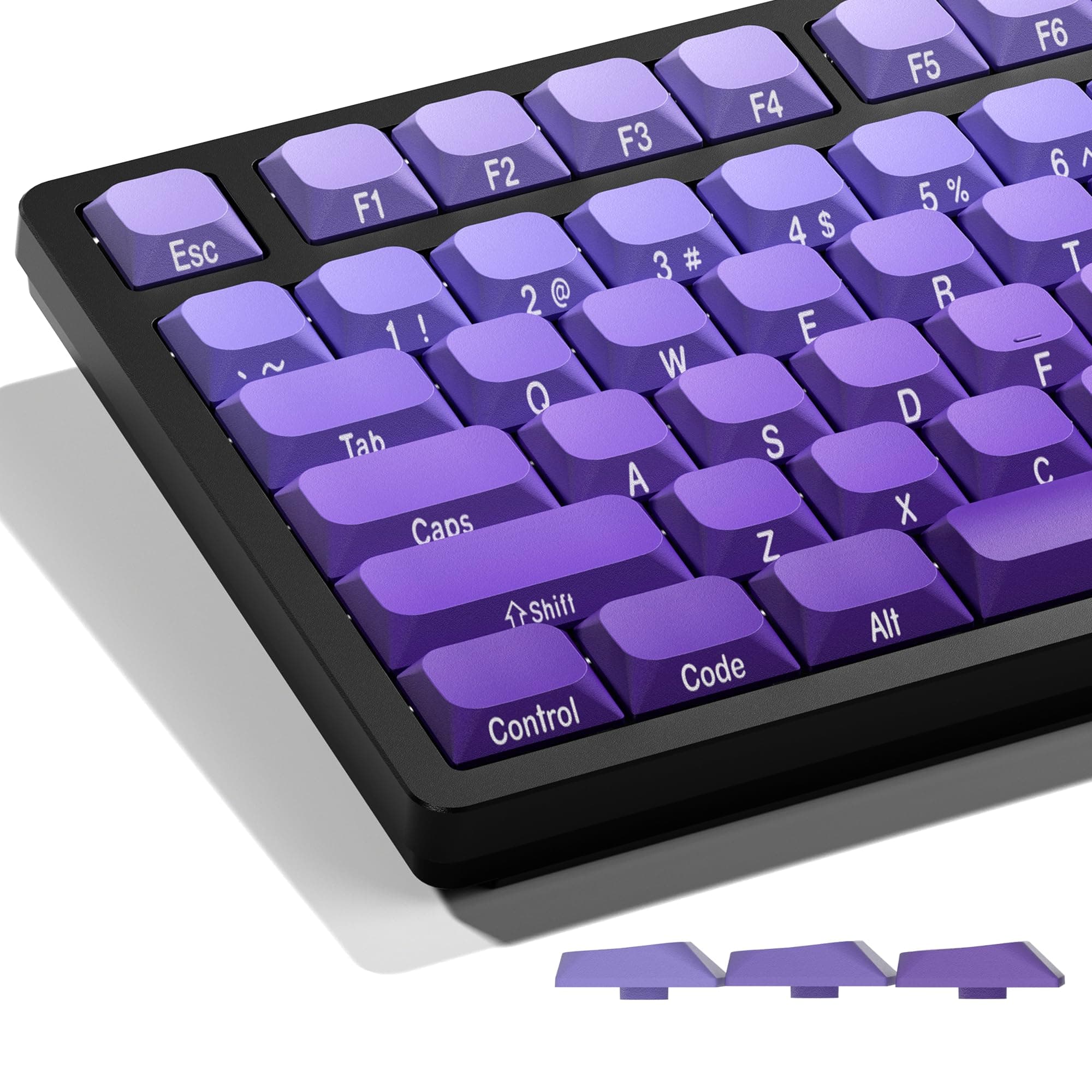 OHY Purple Low Profile Side Printed Keycaps - 127 Keys Gradient for Cherry Gateron MX Switches Mechanical Keyboard