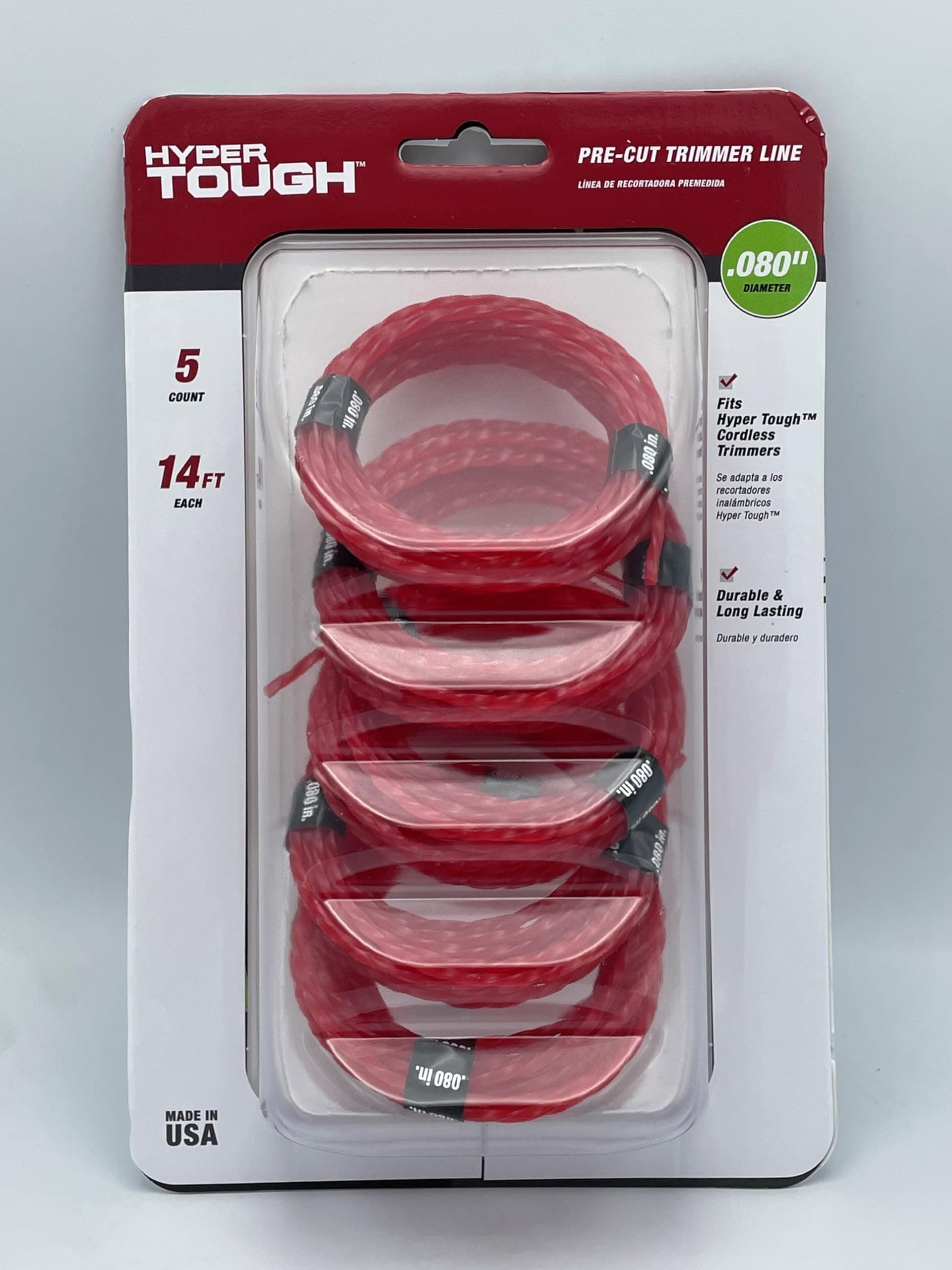 Hyper Tough .080 in. x 14 ft. Nylon Trimmer Line Coil - 5 Count