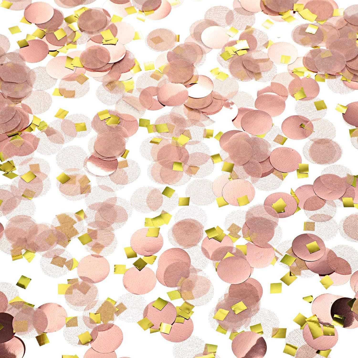MAKINGTEC Table Confetti, Round Tissue Paper Dots Confetti Glitter Foil Confetti Sequin for Wedding Birthday Party DIY Decoration (100g, Rose Gold Confetti)