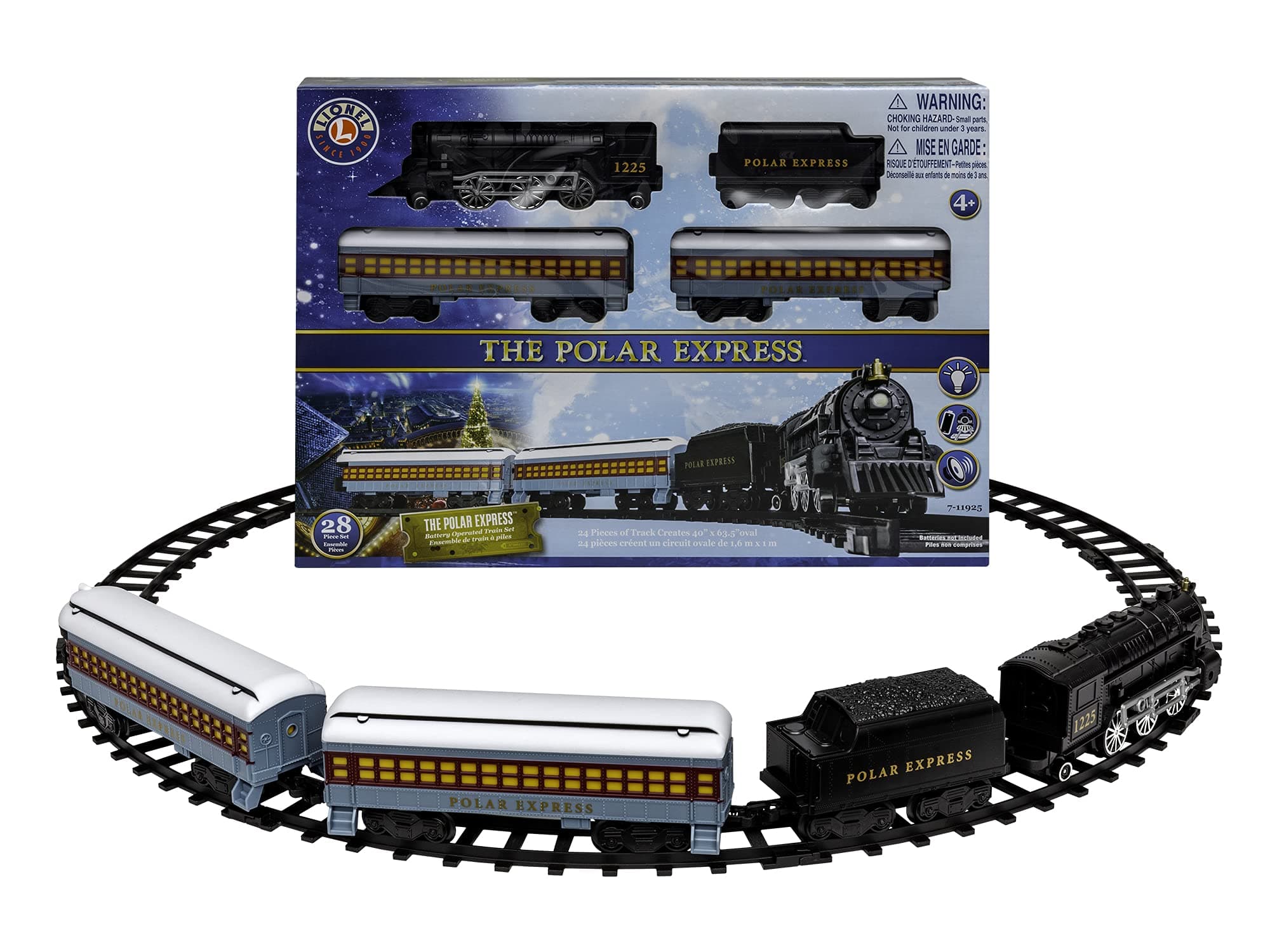 Lionel Polar Express Battery Operated Mini Model Train Set Standard, Multicolor, 711925