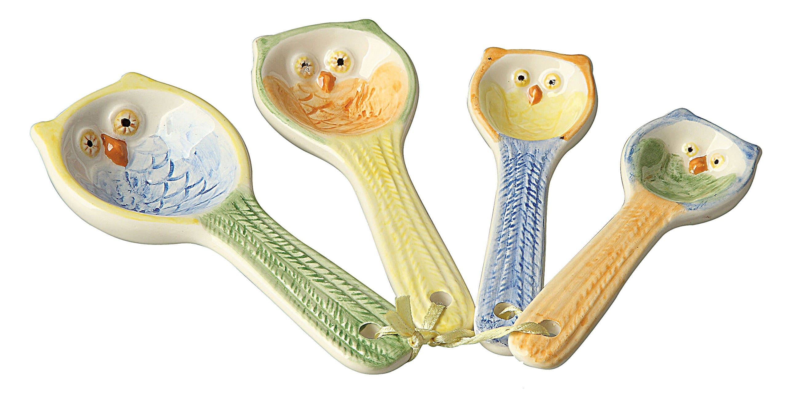 Creative Co-Op Dolomite Owl Measuring Spoons, Multicolored, Set of 4