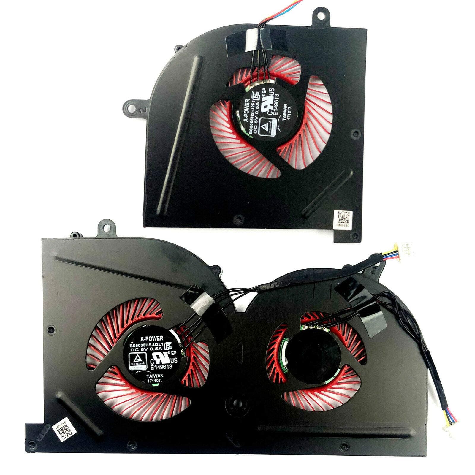 CPU + GPU Cooling Fan for MSI GS63 GS63VR 6RF 6RF-001US 7RF 7RF-212UK GS73 GS73VR 6RF 6RF-005CA 7RF 7RE-004CN 7RG 7RG-026RU 7RG-039NL MS-16K2 MS-17B MS-17B1 BS5005HS-U2F1 BS5005HS-U2L1