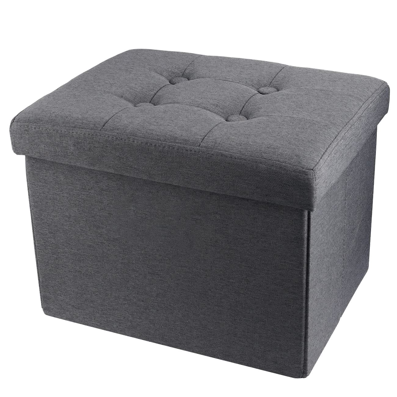 Storage Ottoman Footrest Stool Small Ottoman with Storage Foldable Ottomans Foot Rest Footstool Bench for Living Room 17x13x13inches Grey