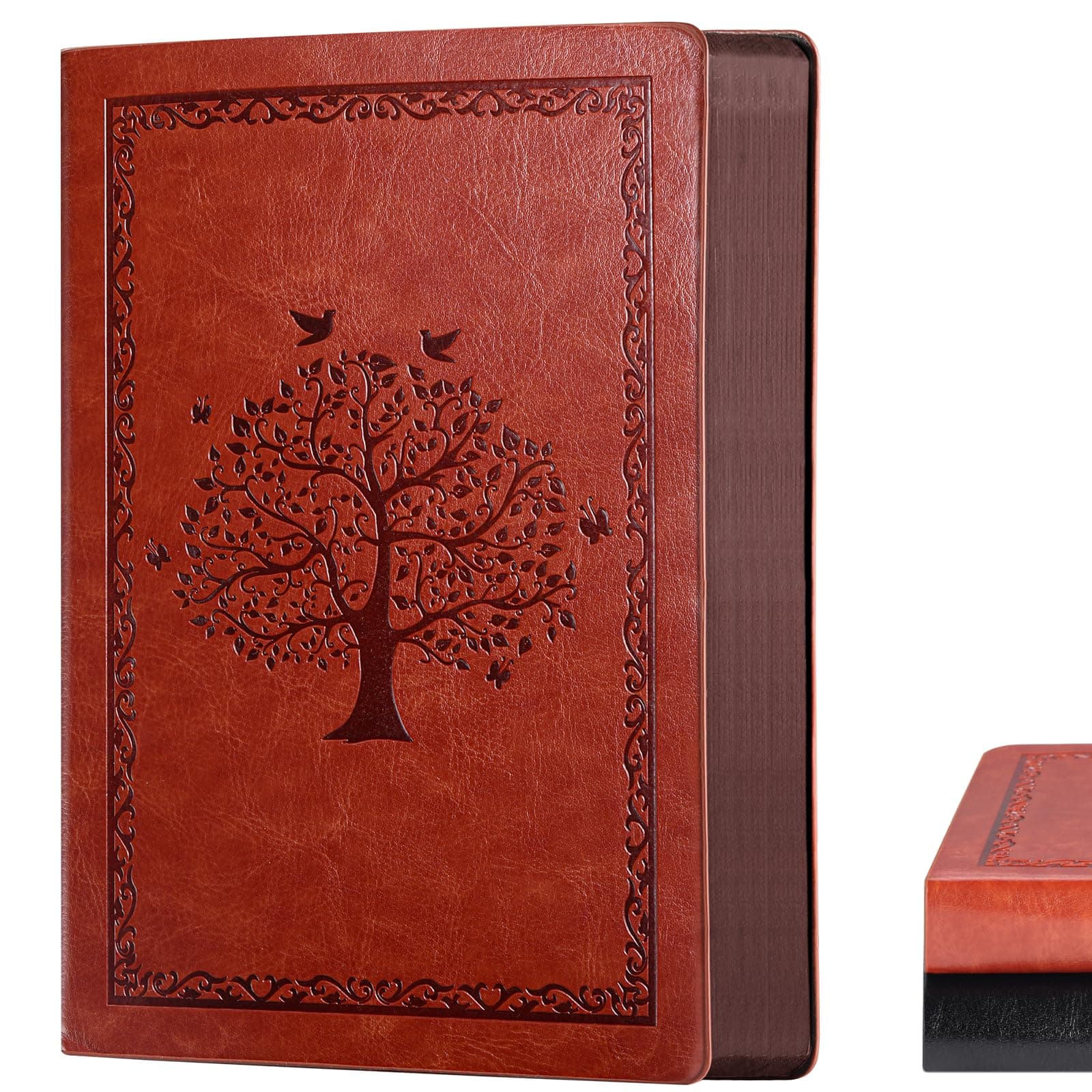 Leather Journal Notebook,300 Pages Hope Tree Softcover Lined Notebook for Women Men,300 Travel,Business,Work,Office,School Note Taking,5.7'' X 8.3''(brown)
