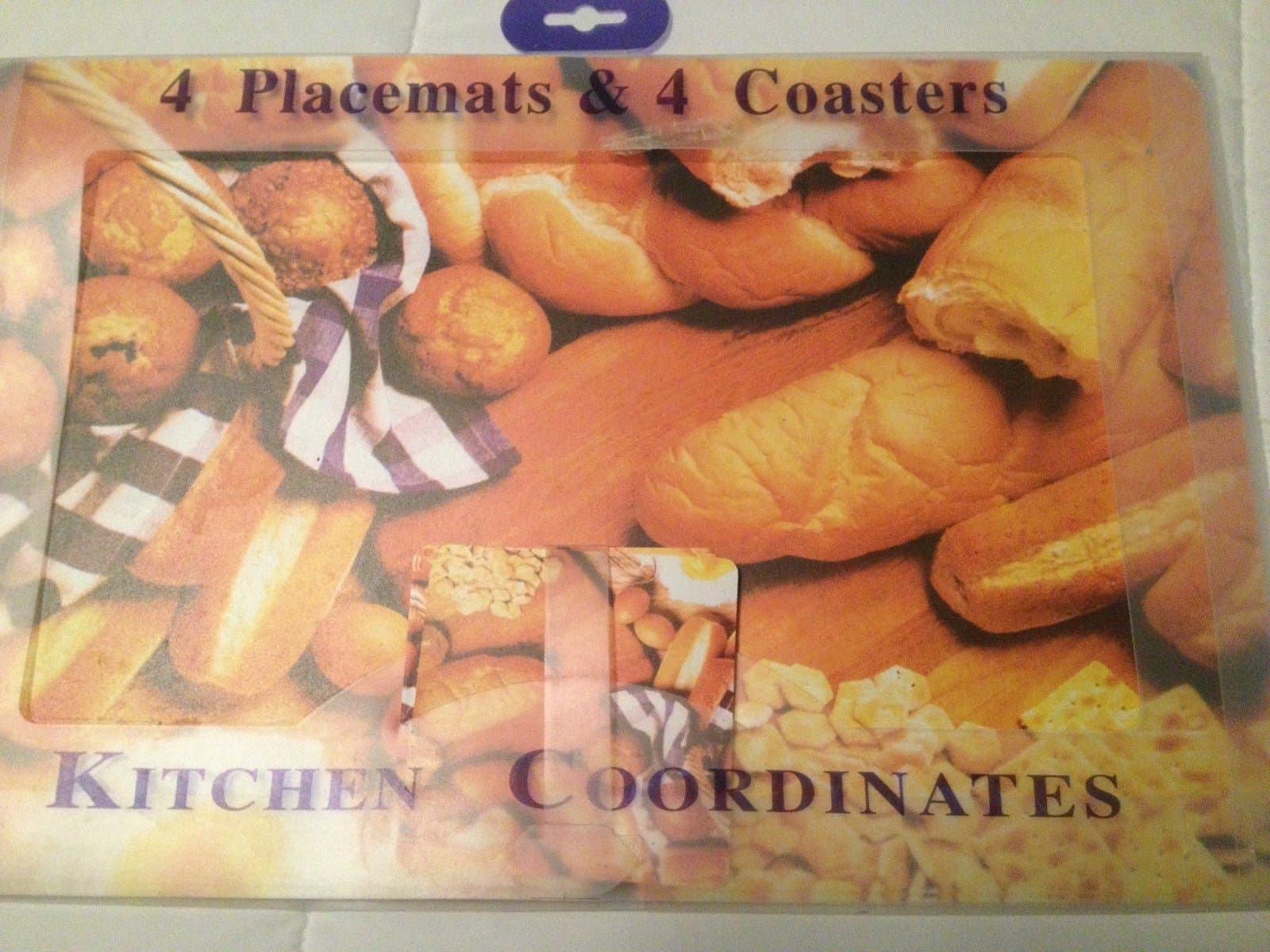 Kitchen Coordinates 4 Vinyl Placemats & 4 Coasters Delicious Breads