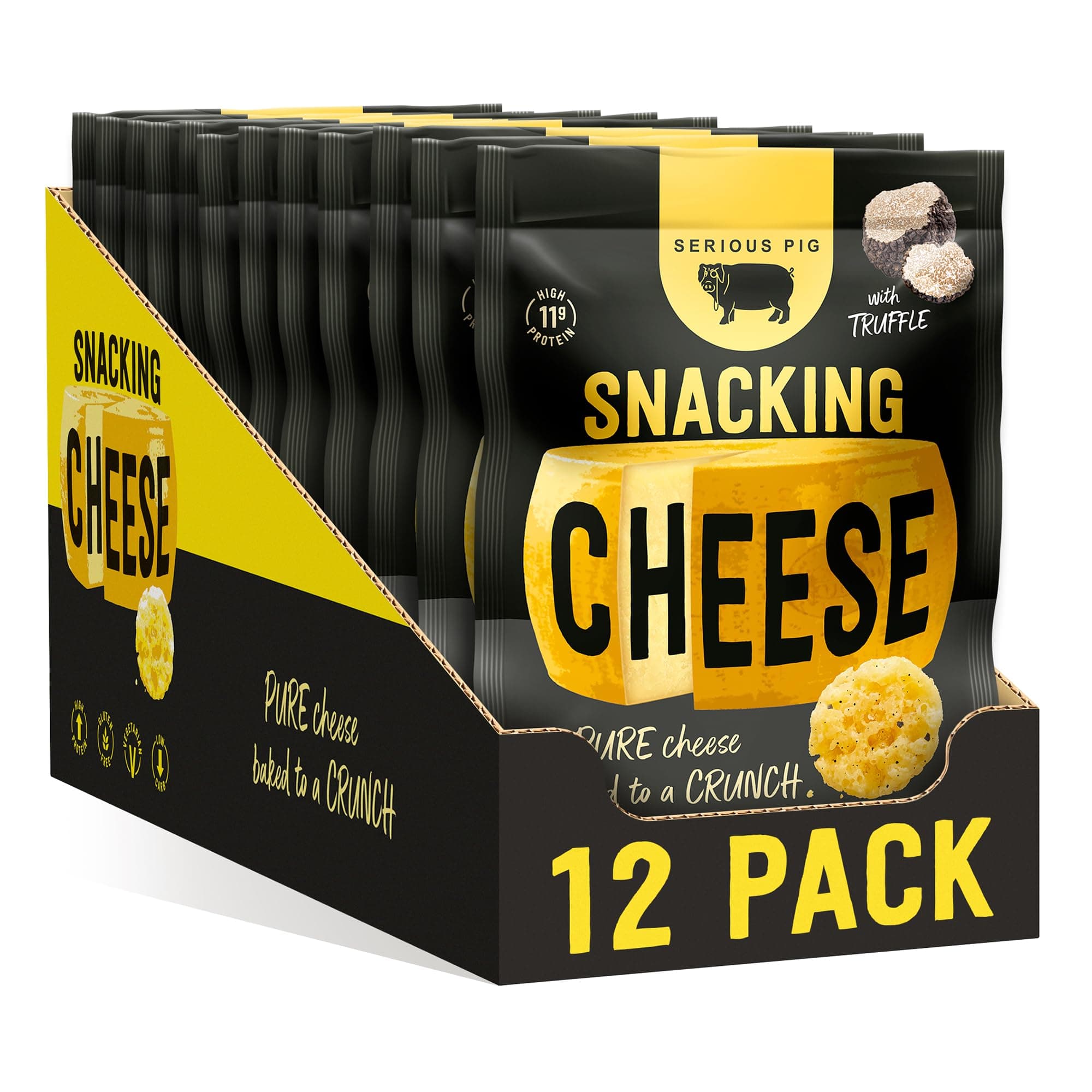 Snacking Cheese Truffle Flavour - Pure Cheese Crisps High Protein Zero Carb (12 x 24g)