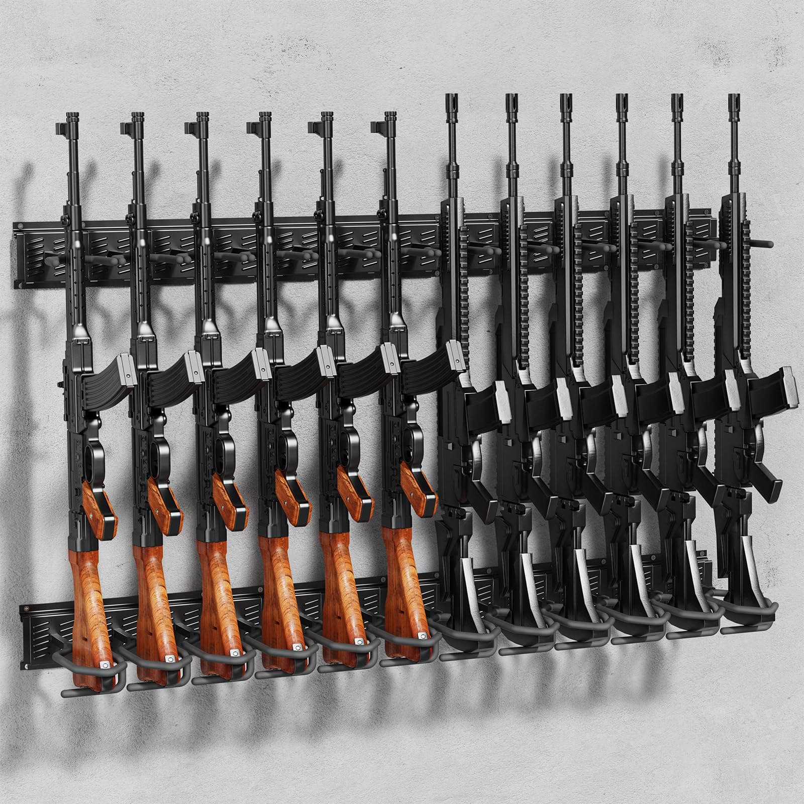 Gun Rack Wall Mount Adjustable Gun Rack for Wall Heavy Duty Steel Indoor Gun Rack Load Capacity 230lbs Gun Wall Mount Display with Soft Pads