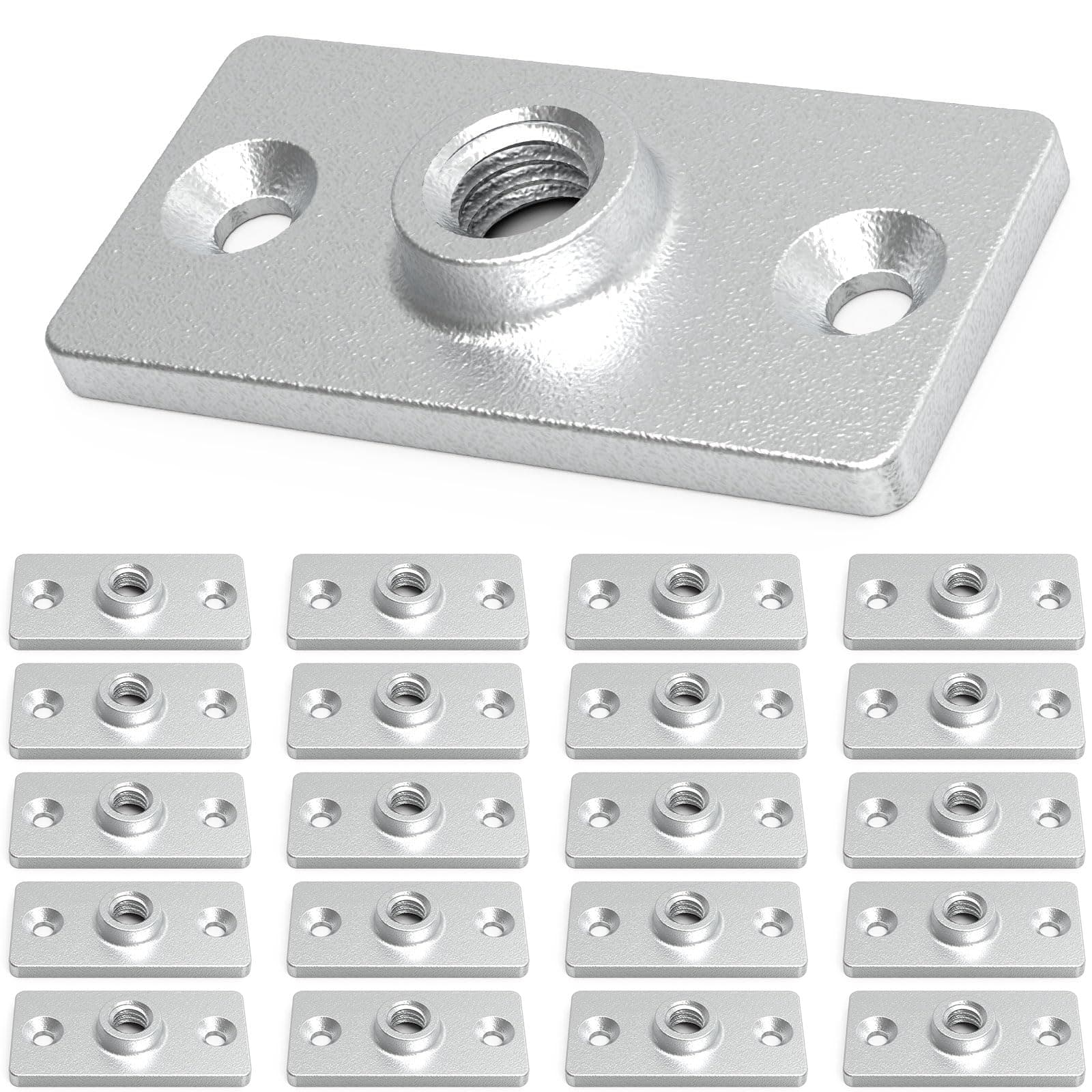 20 Pcs Ceiling Flange Hangers for 1/2 in. Threaded Rod DIY Plumbing, Industrial Decor Project, Galvanized Ceiling Flange Hanger Plate