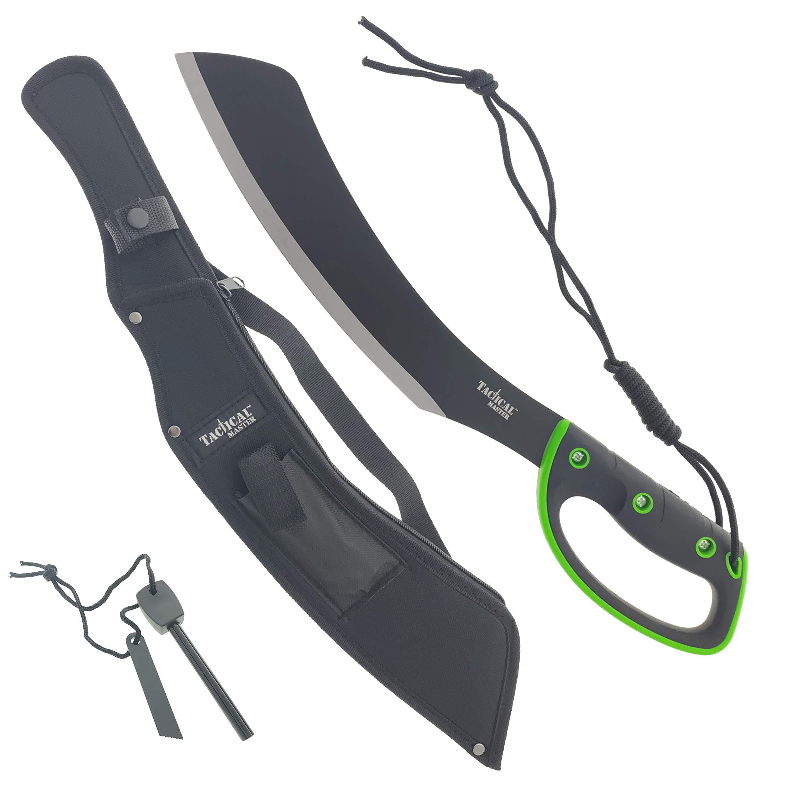 20" Fixed Blade Machete with a Survival Fire Starter, for Camping, Tactical, Outdoor