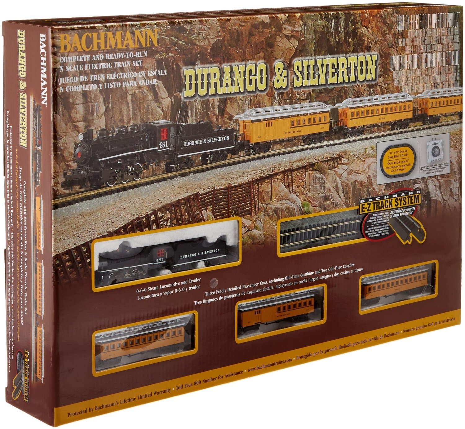 Bachmann Trains - Durango & Silverton Ready To Run Electric Train Set - N Scale 0.5 Liters