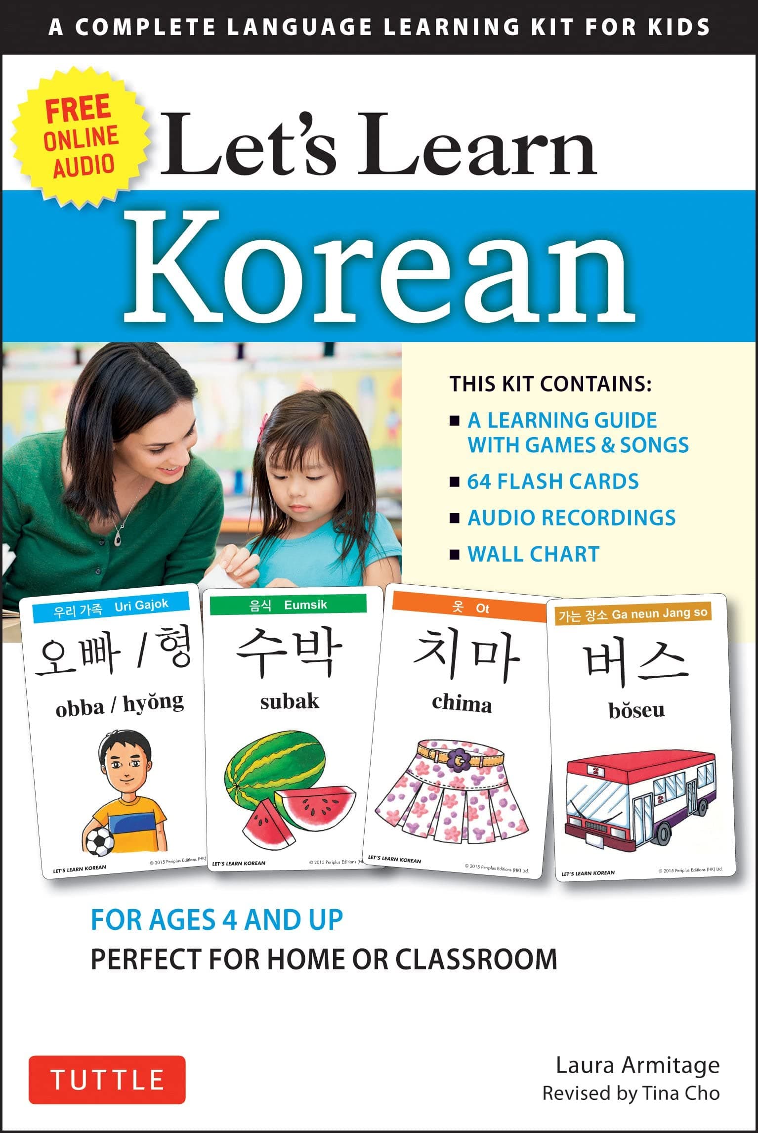Tuttle Publishing Let's Learn Korean Kit: 64 Basic Korean Words and Their Uses (Flash Cards, Free Online Audio, Games & Songs, Learning Guide and Wall Chart)