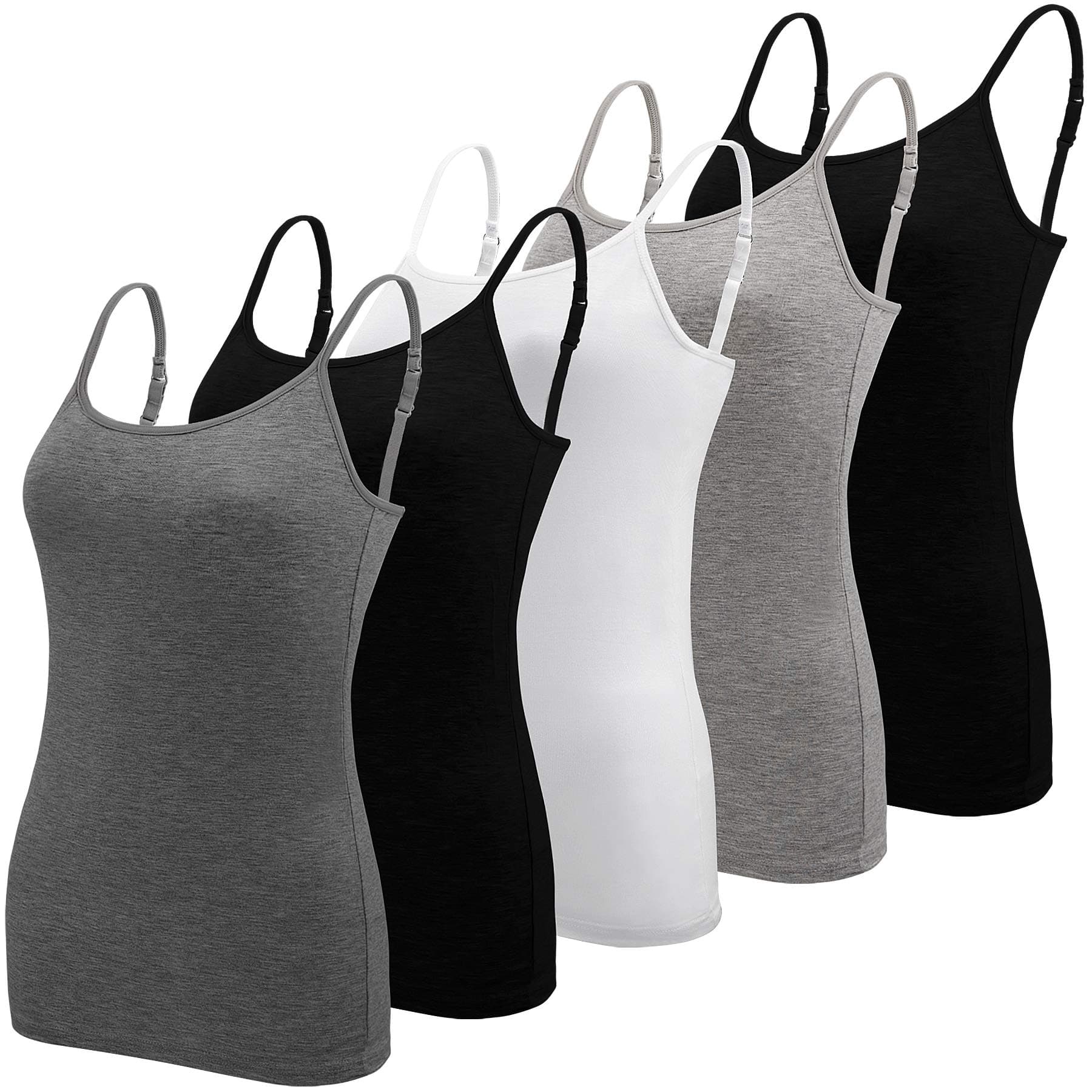 5 Pieces Basic Camisole Adjustable Strap Vest Top for Women and Girl