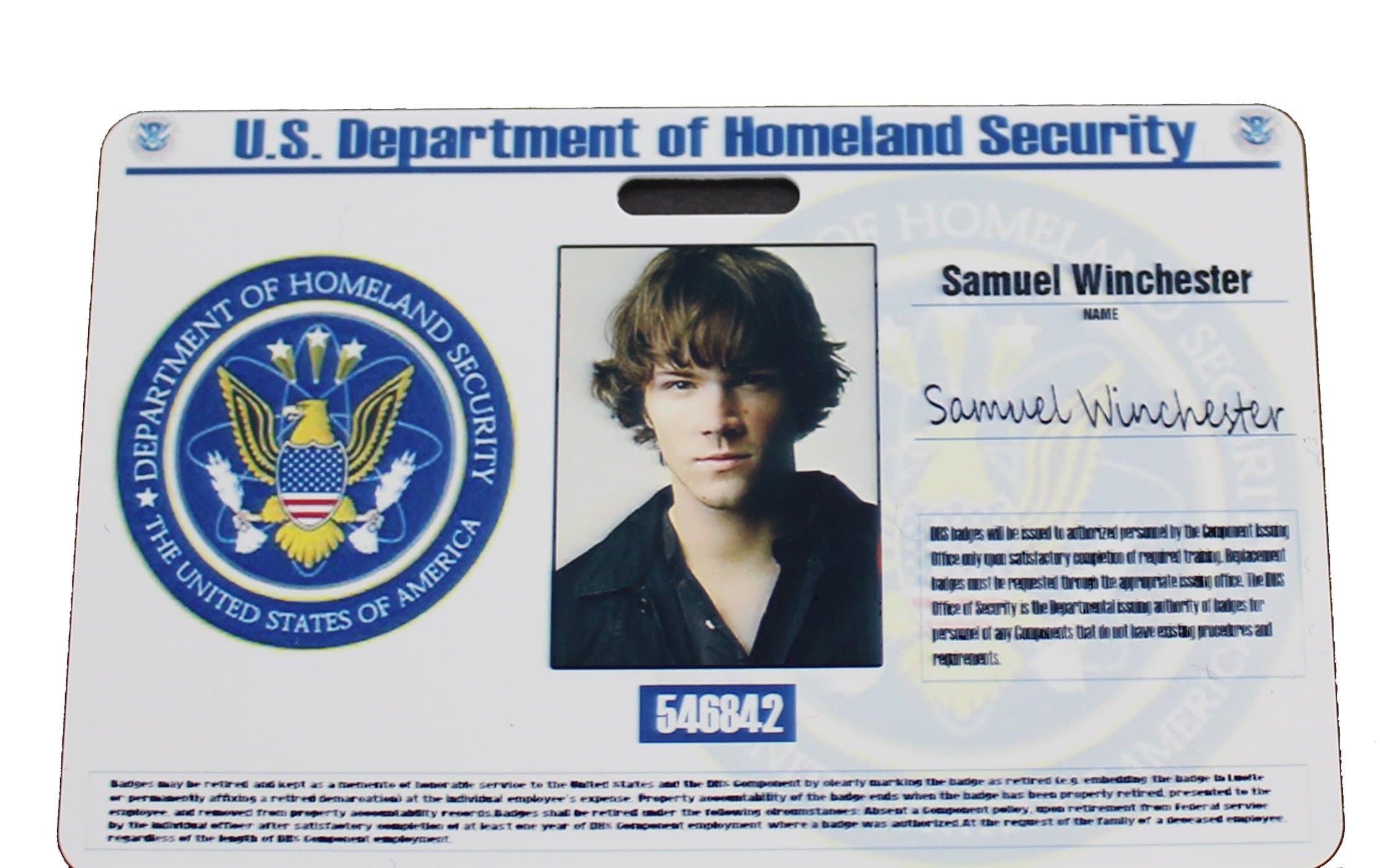 CIA Supernatural Sam ID Badge