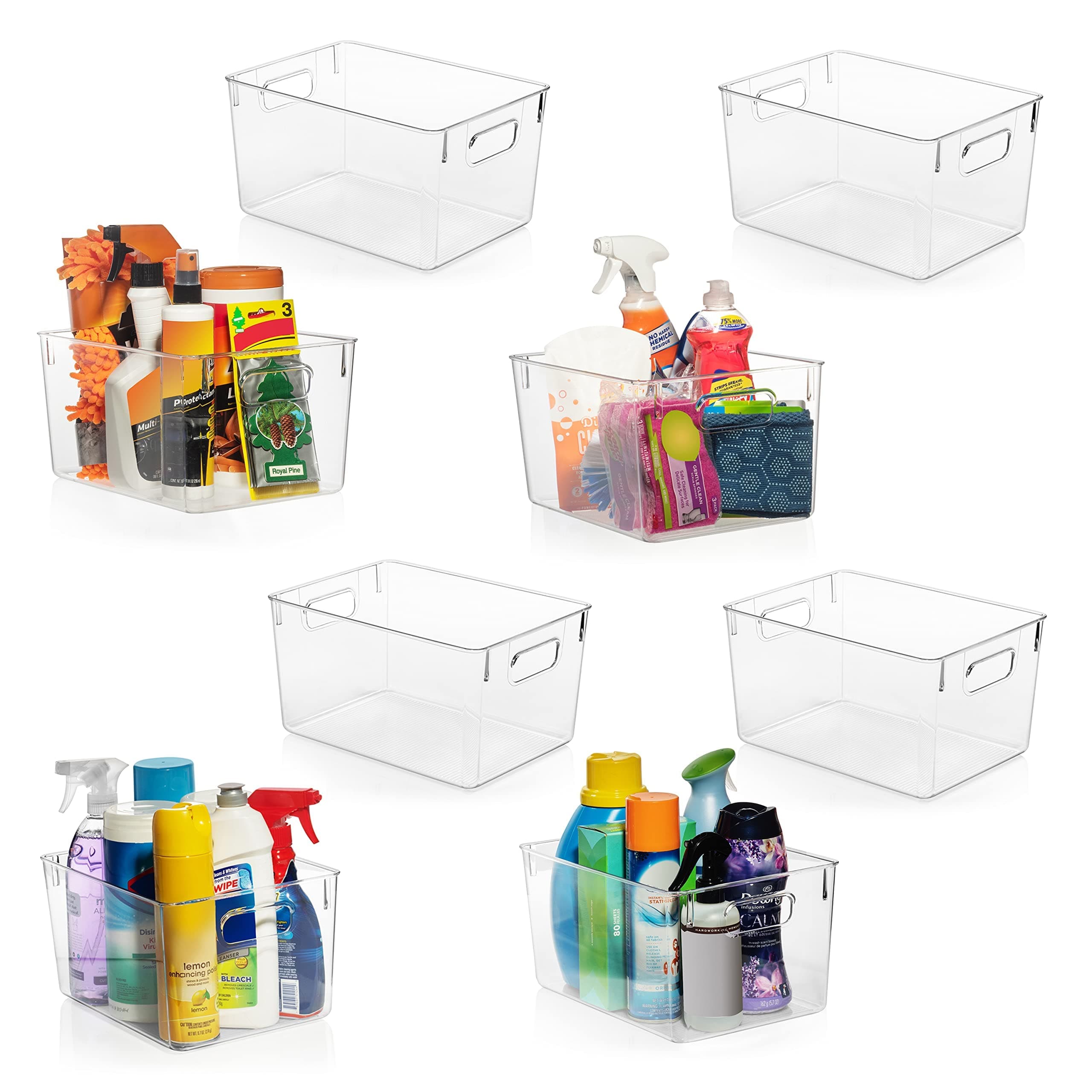 CLEARSPACE Plastic Storage Bins – Perfect Kitchen Organization – Fridge Organizer, Pantry Organization and Storage Bins, Cabinet Organizers (8 Pack)