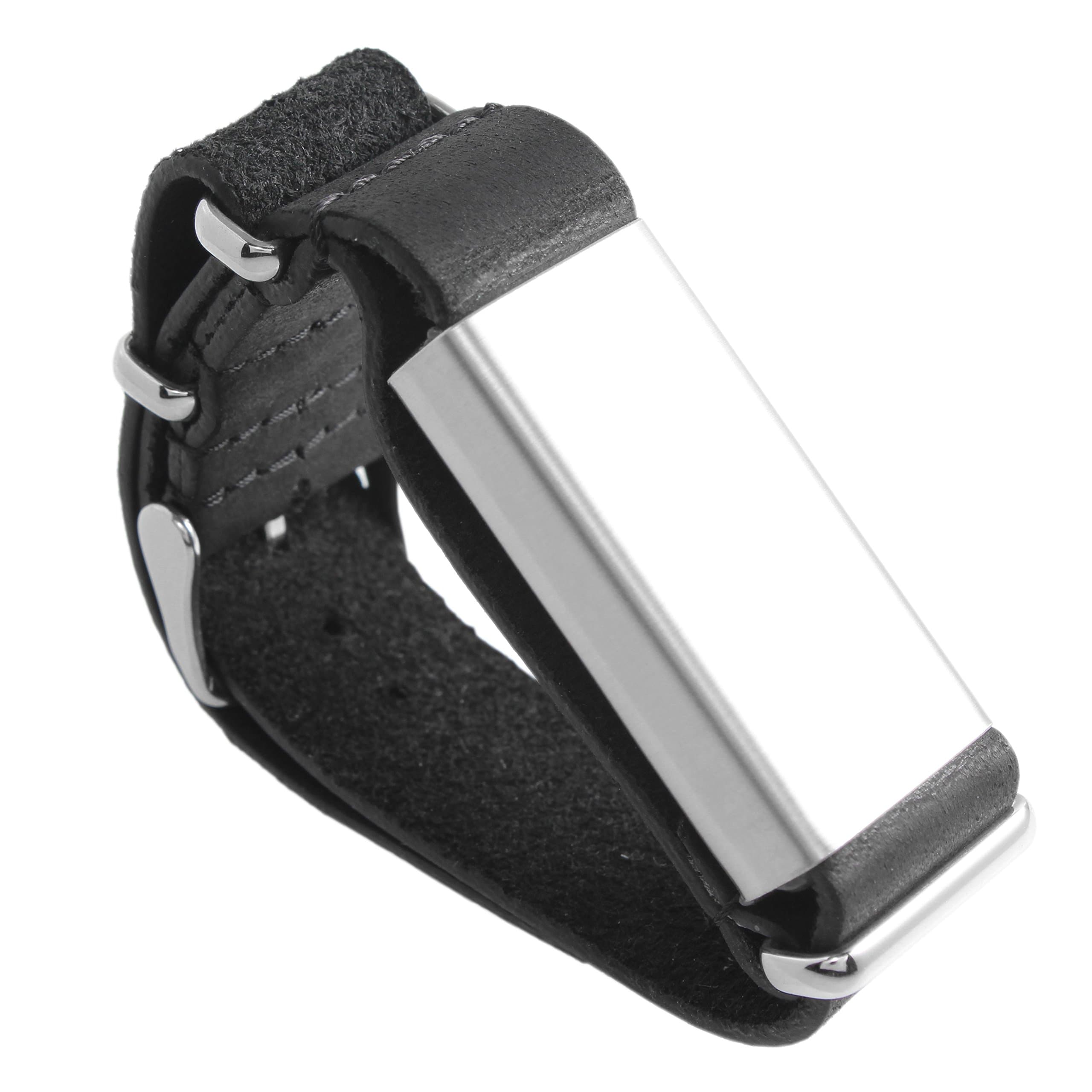 Hand-Tracking Bracelet for Breaking - Black Leather - Model 2