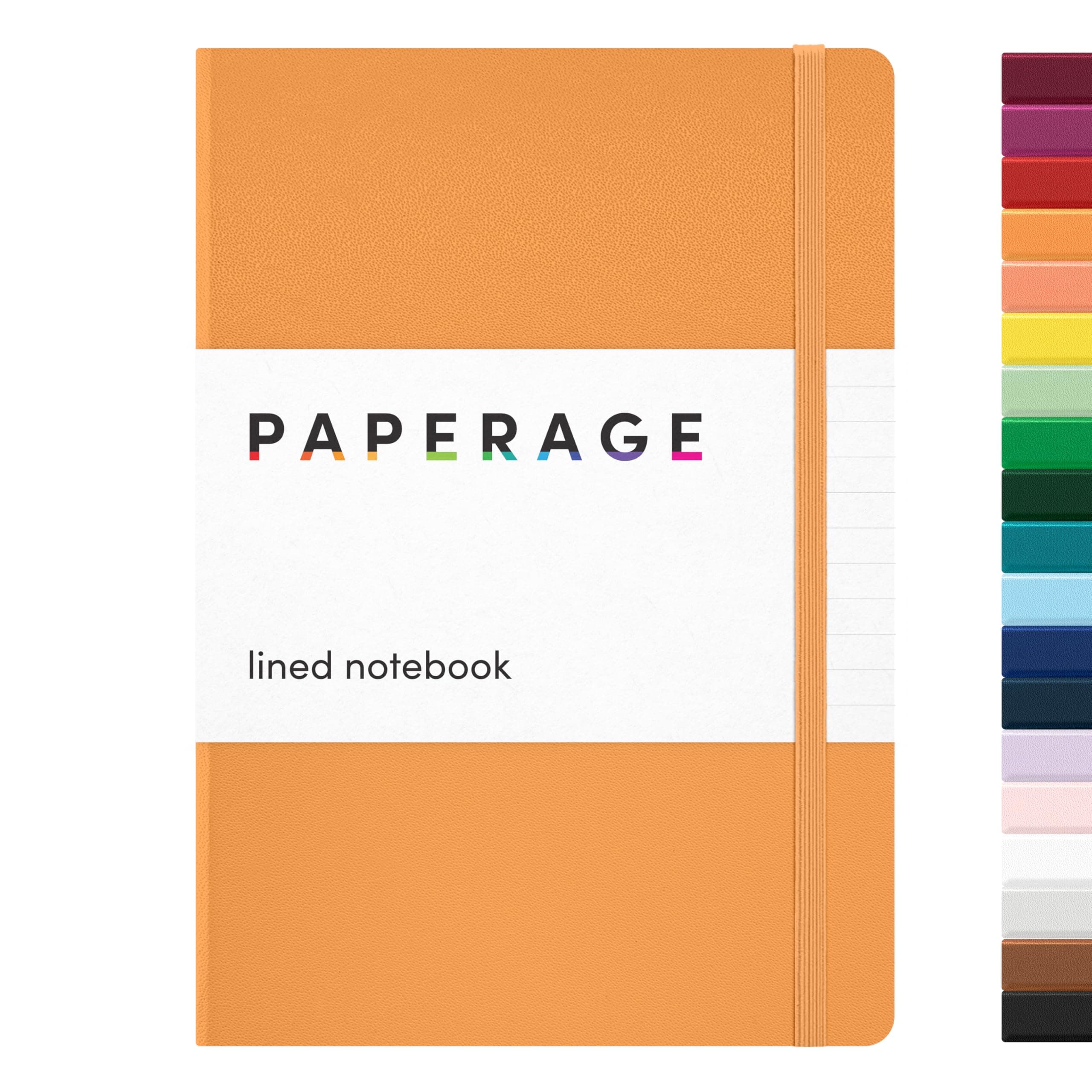 PAPERAGE Lined Journal Notebook, (Marigold), 160 Pages, Medium 5.6 in x 8 in - 100 GSM Thick Paper – Hardcover Journaling Notebook for Work, School & Note Taking