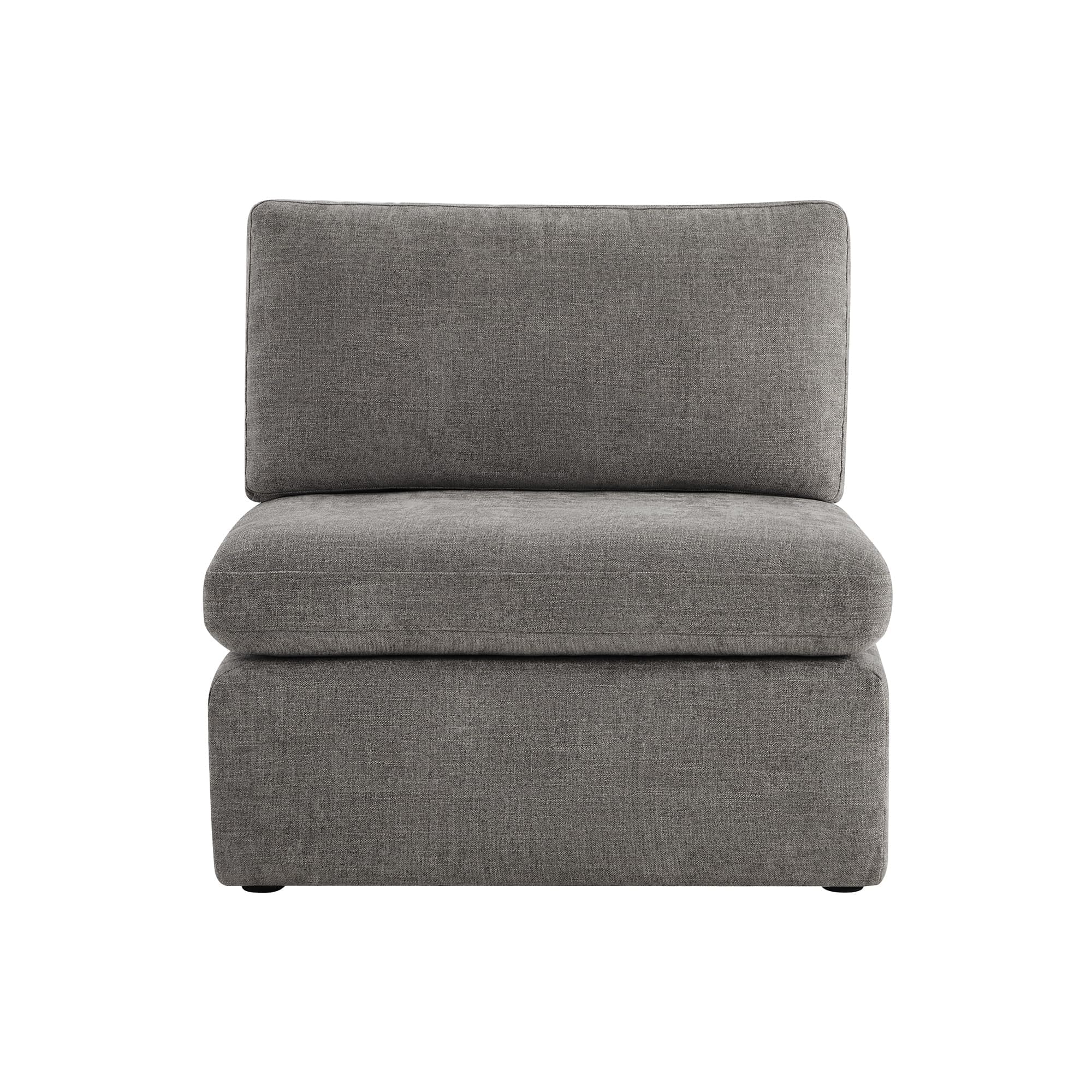 CHITA Modern Upholstered Middle Module for Modular Sectional,Sectional Sofa Couch Accent Armless Chair, Grey