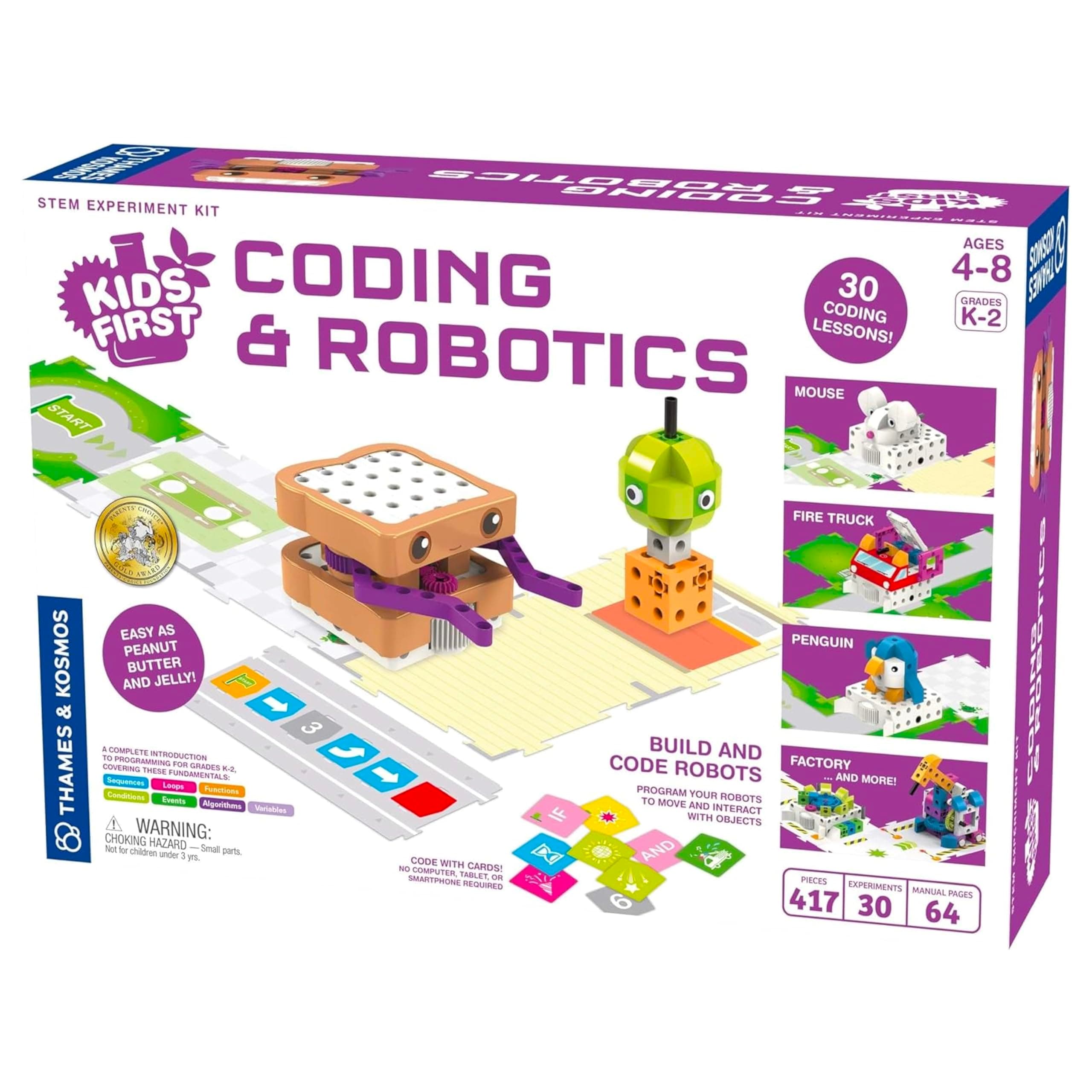 Thames & Kosmos Kids First Coding & Robotics, Kids Science Kit, Learning Resources for Coding and Physical Engineering, STEM Toys for Science Experiments, Age 4-8