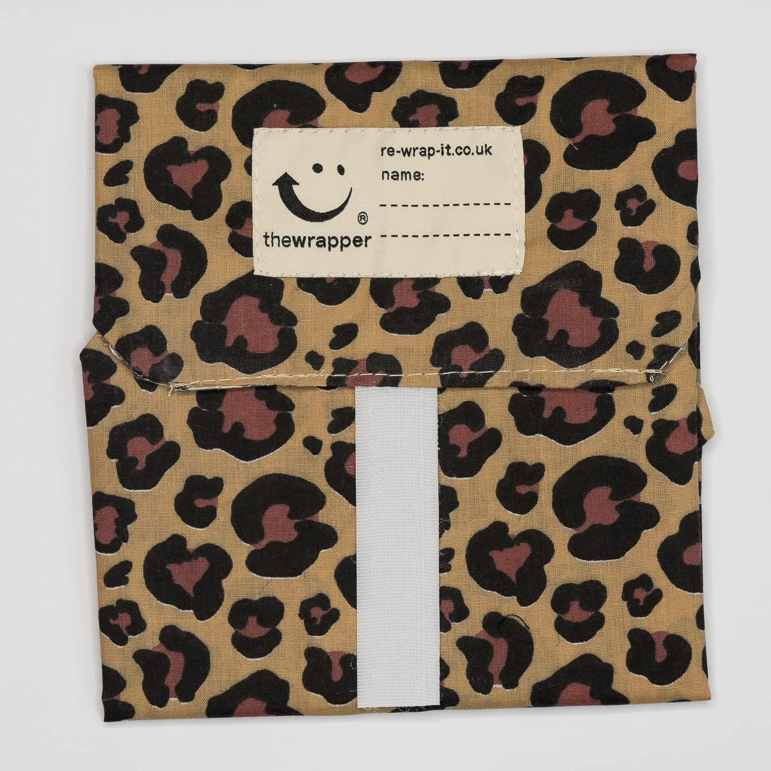 Re-Wrap-itthe Wrapper, Re Wrap It Sandwich Bags, Leopard Print, No Waste Packaging, Eco Friendly, Reusable Food Wraps. Made In Scotland.