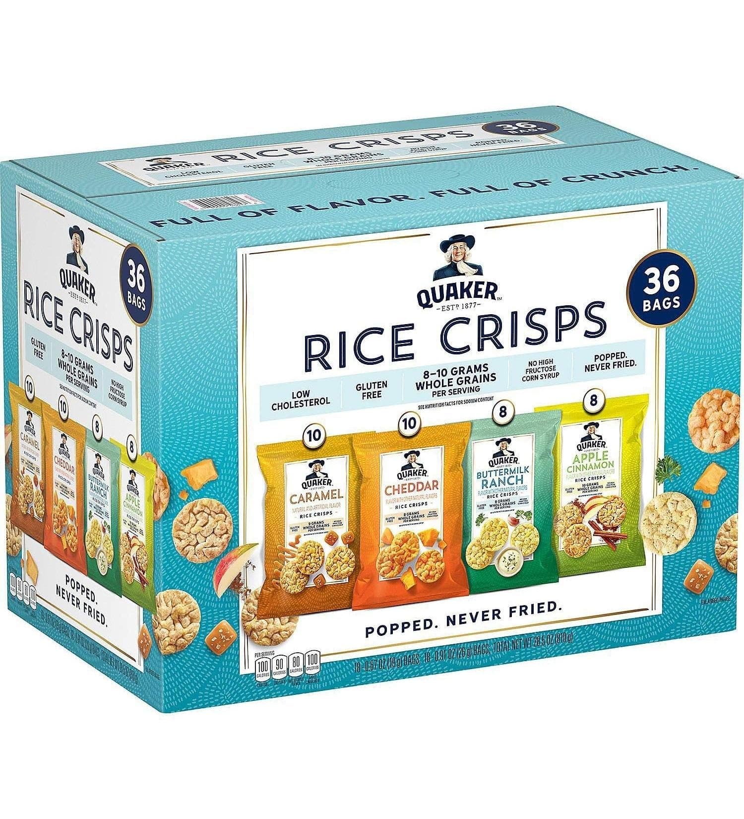 GenericQuakers Rice Crisps, Variety Pack, 36 Count