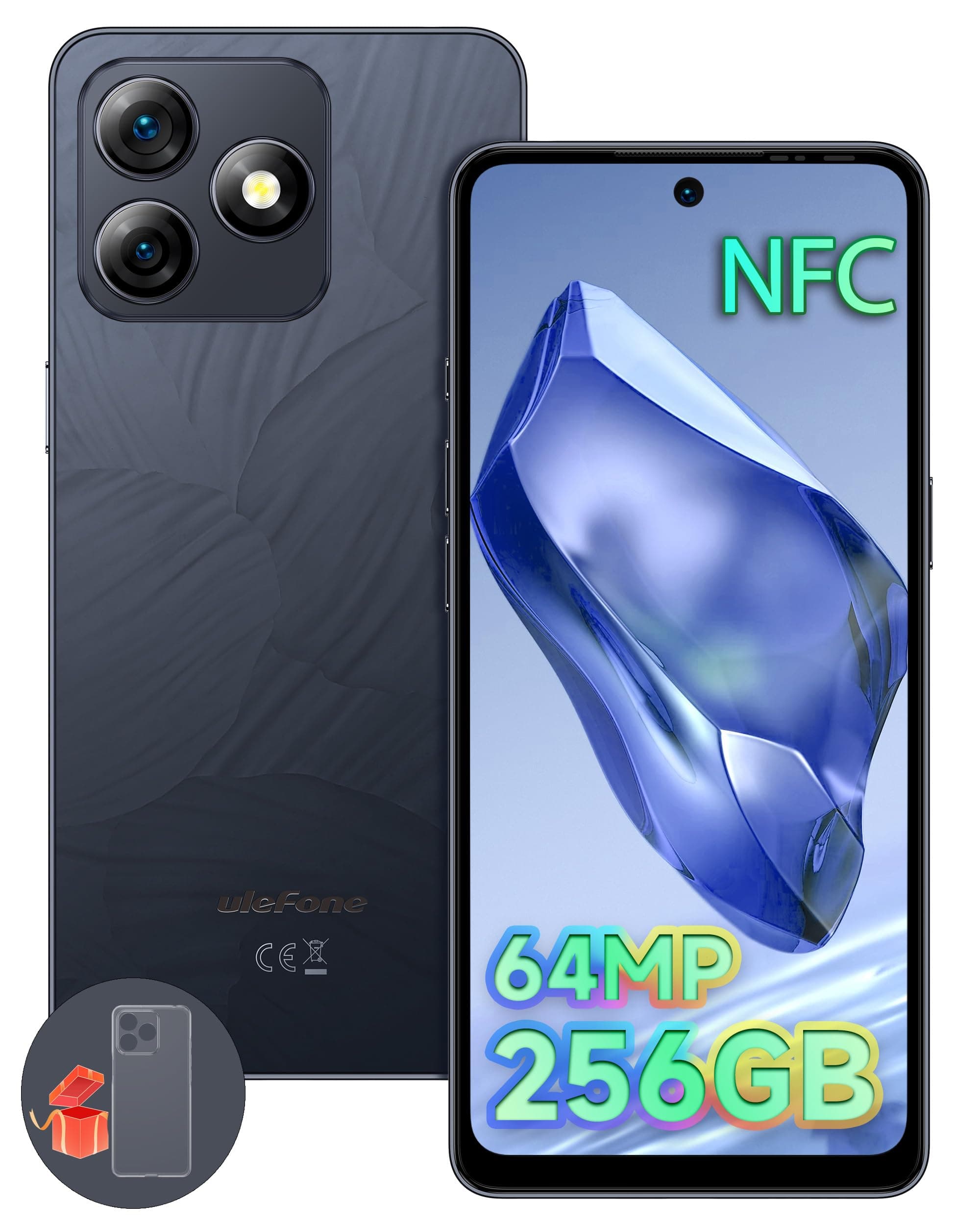 Ulefone Note 18 Pro Mobile Phones SIM Free Unlocked, 12GB+256GB/2TB, Android 14 NFC 6.78" Corning Gorilla Glass, 64MP+50MP+32MP, 5450mAh SIM-Free Smartphone, Fingerprint Face ID, Black