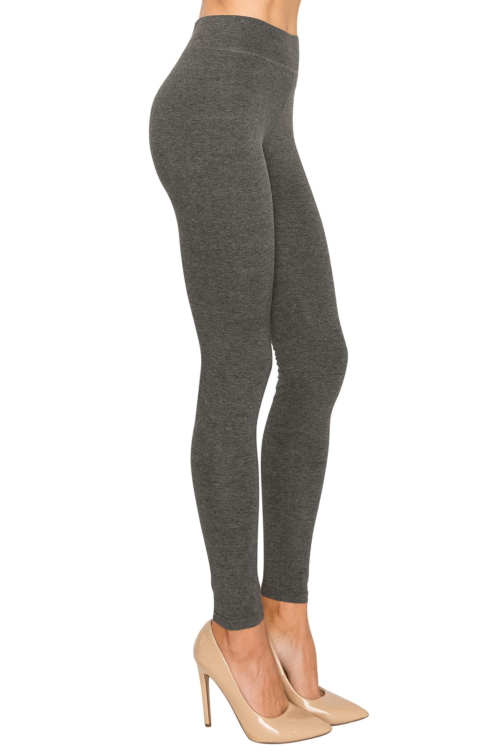 EttelLut Cotton Spandex Basic Leggings Pants-Jersey Full/Capri Regular/Plus Size