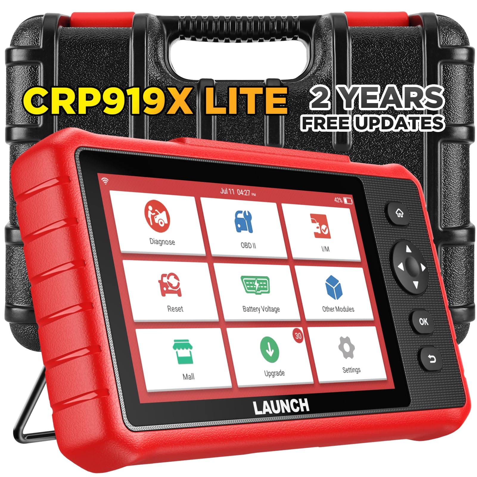 LAUNCH OBD2 Scanner CRP919X Lite: 2026 Bidirectional Scan Tool, Active Tests, 32+ Services, All System Diagnose, Injector Coding, 2-Year Free Update, FCA AutoAuth, AutoVIN & AutoScan,Update of CRP909X