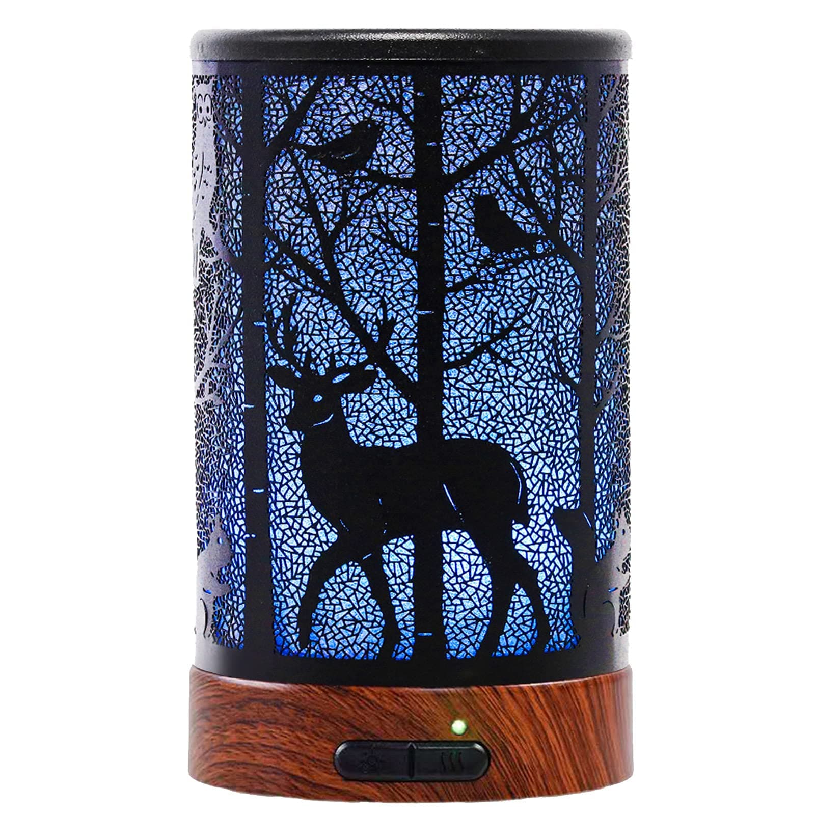 Essential Oil Diffuser 150ml Metal Aromatherapy Oil Diffuser Ultrasonic Cool Mist Diffuser with Auto Shut-Off Protection,7 Colors Changed LED for Home Office SPA Yoga (Deer)