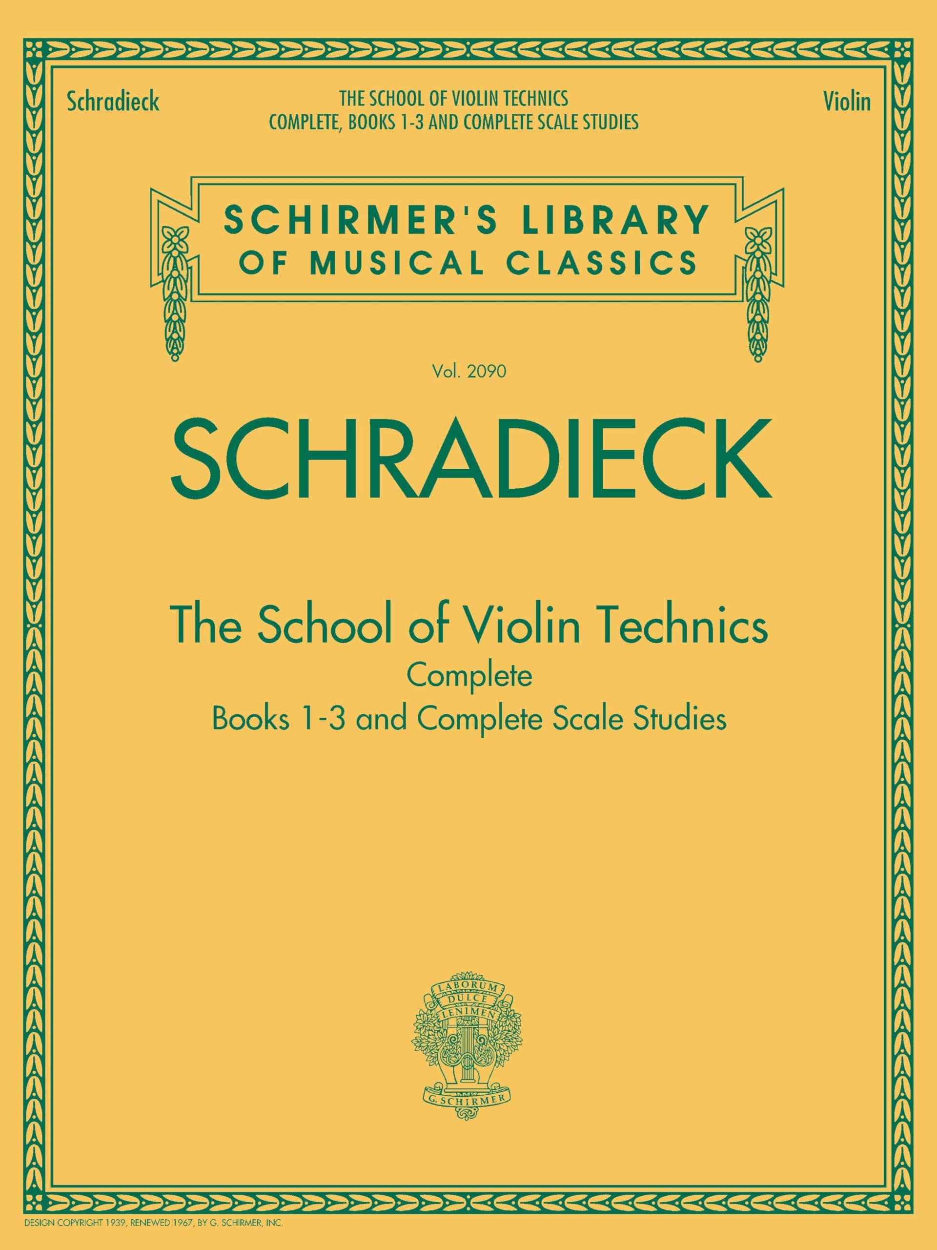 Schradieck: The School for Violin Technics Complete Edition | Violin Method Book with Books 1-3 and Scale Studies | Technique Exercises for Intermediate and Advanced Violinists
