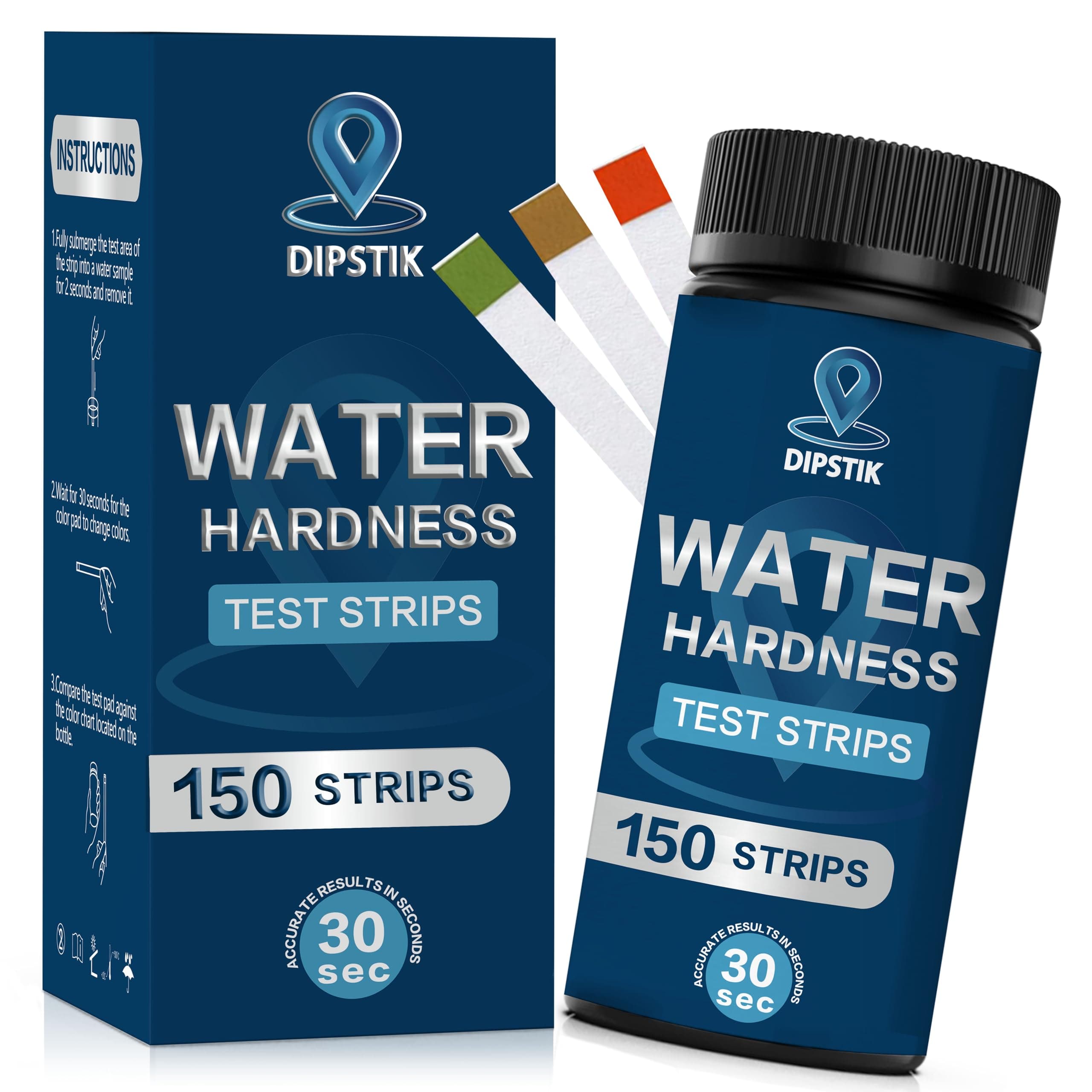 Water Hardness Test Kit-150 Strips Water Quality Testing for Drinking/Well Water, Softener,Hard, Dishwasher,Pool,Spa, 0-425 ppm