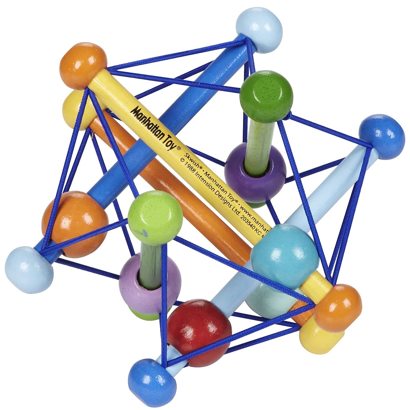 Skwish Color Burst Rattle and Teether Grasping Activity Toy