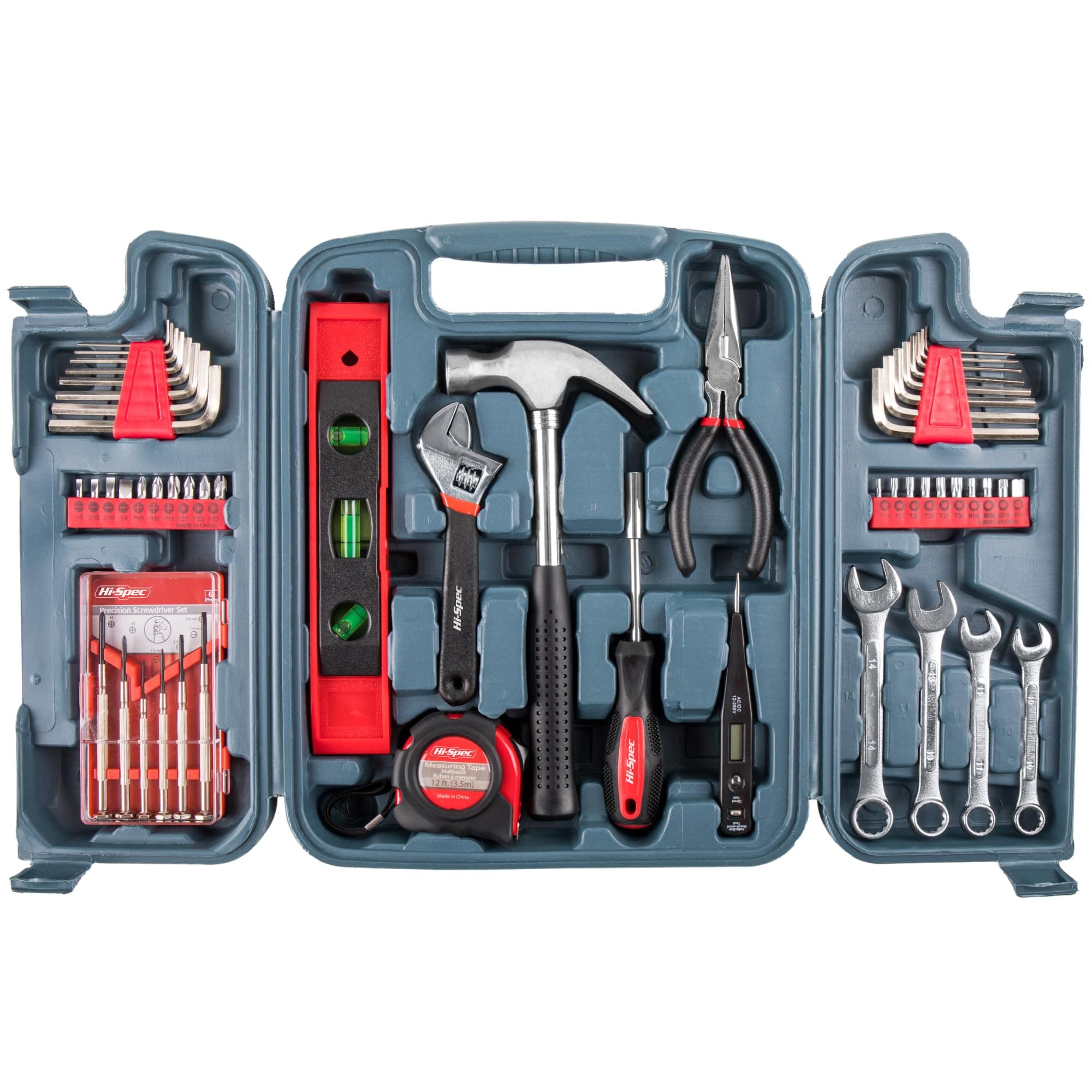 Hi-Spec 53pc Mechanics Hand Tool Kit Set – Basic DIY Toolbox for Home, Office & Garage, Essential Tools for Quick Repairs, Maintenance & General DIY Tasks