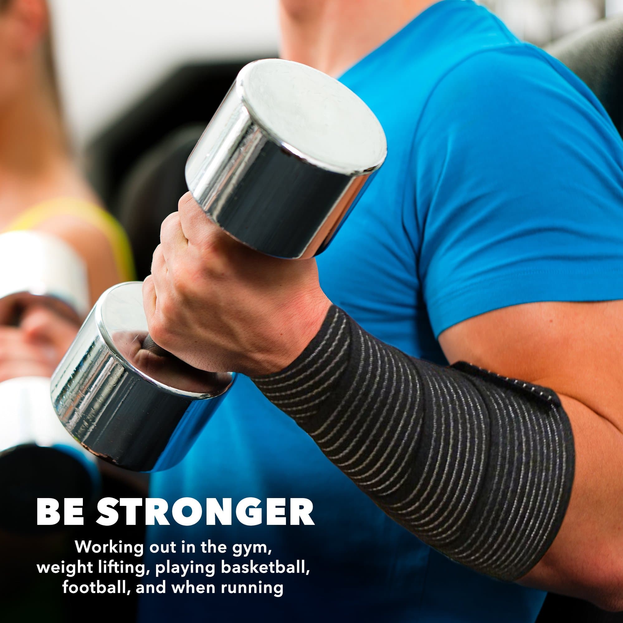 BETTER THAN KT TAPE Compression Bandage Wraps 2-pack - Washable & reusable elastic straps with velcro - Breathable & totally adjustable (2 sizes)