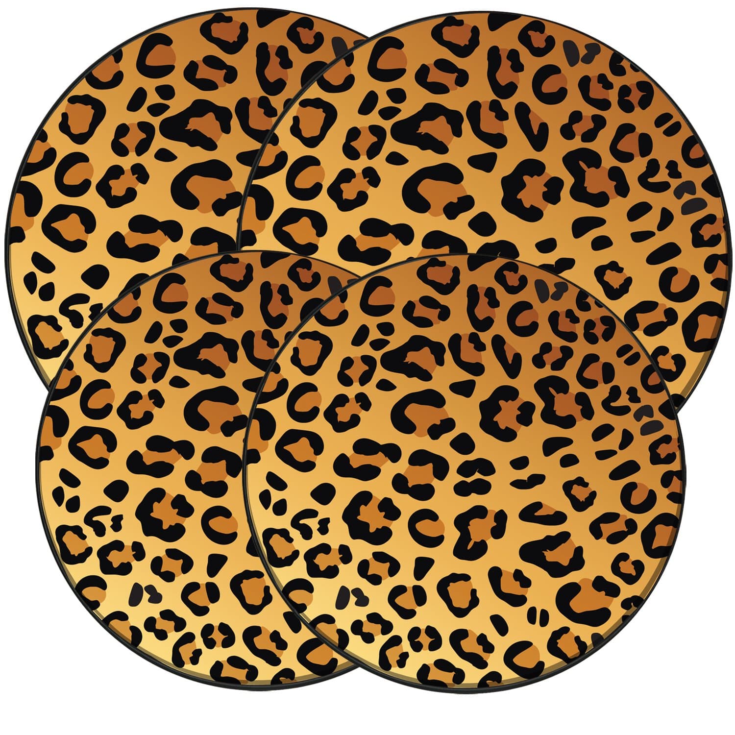 Range Kleen 5070 Wild Leopard Design Round Burner Kovers Set of 4