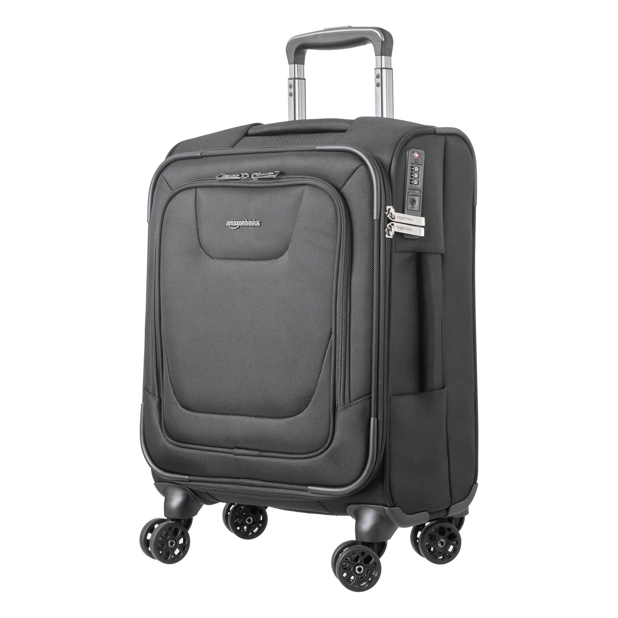 Amazonbasics Expandable Softside Carry-On Spinner Luggage Suitcase With Tsa Lock And Wheels - 23 Inch, Black