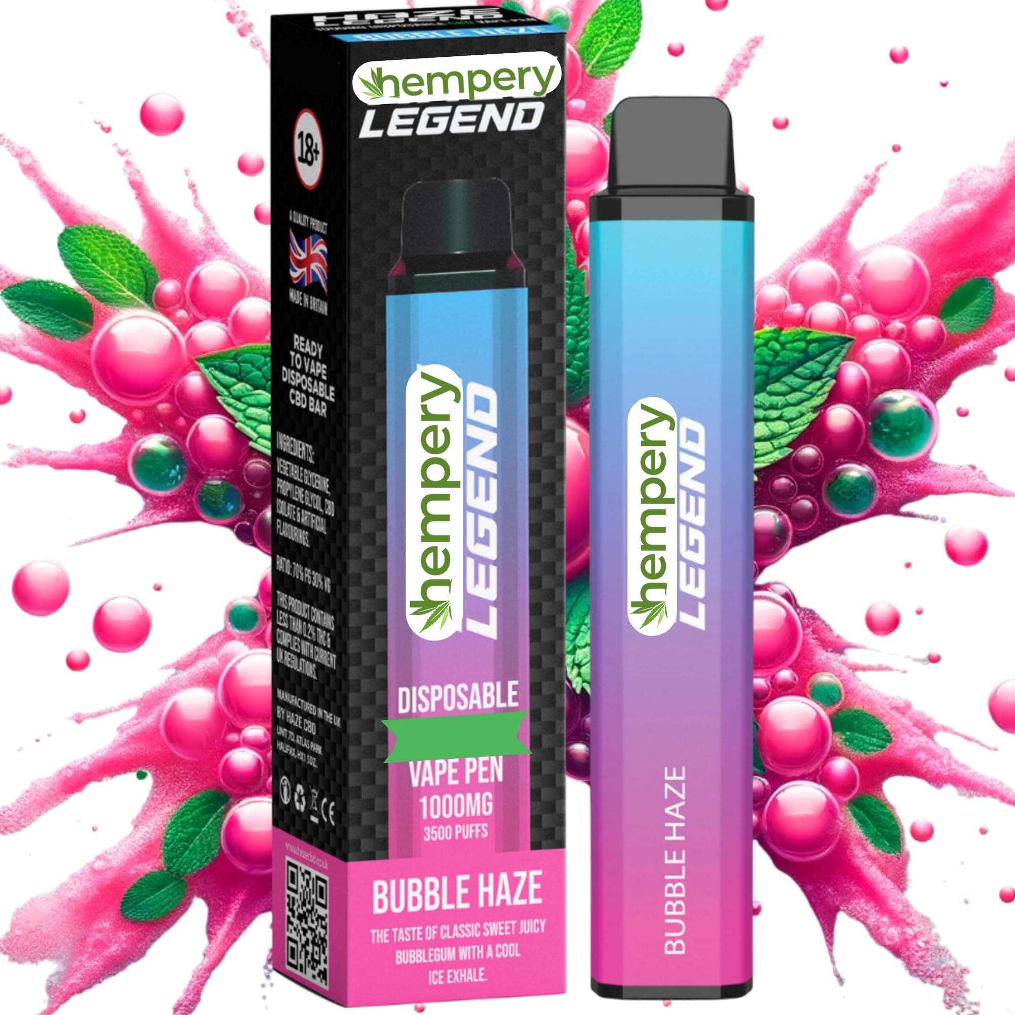 Hempery Legend Personal Diffuser Pen Aromatherapy Sleep Aid | Relax Aid | Stress and Anxiety Relief Inhaler Pen (Bubble Hze)