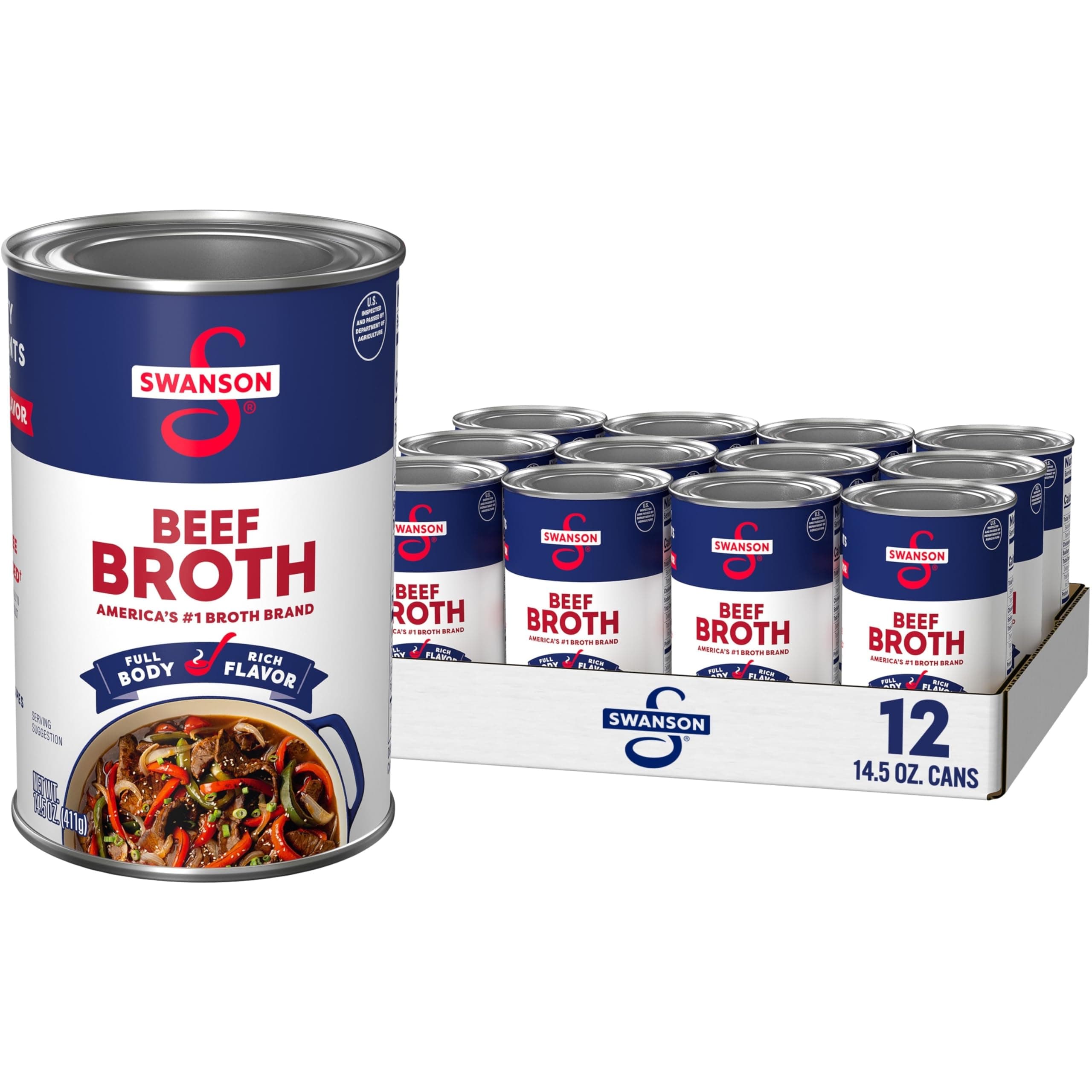 Swanson Beef Broth, 14.5 Oz Can (12 Pack)