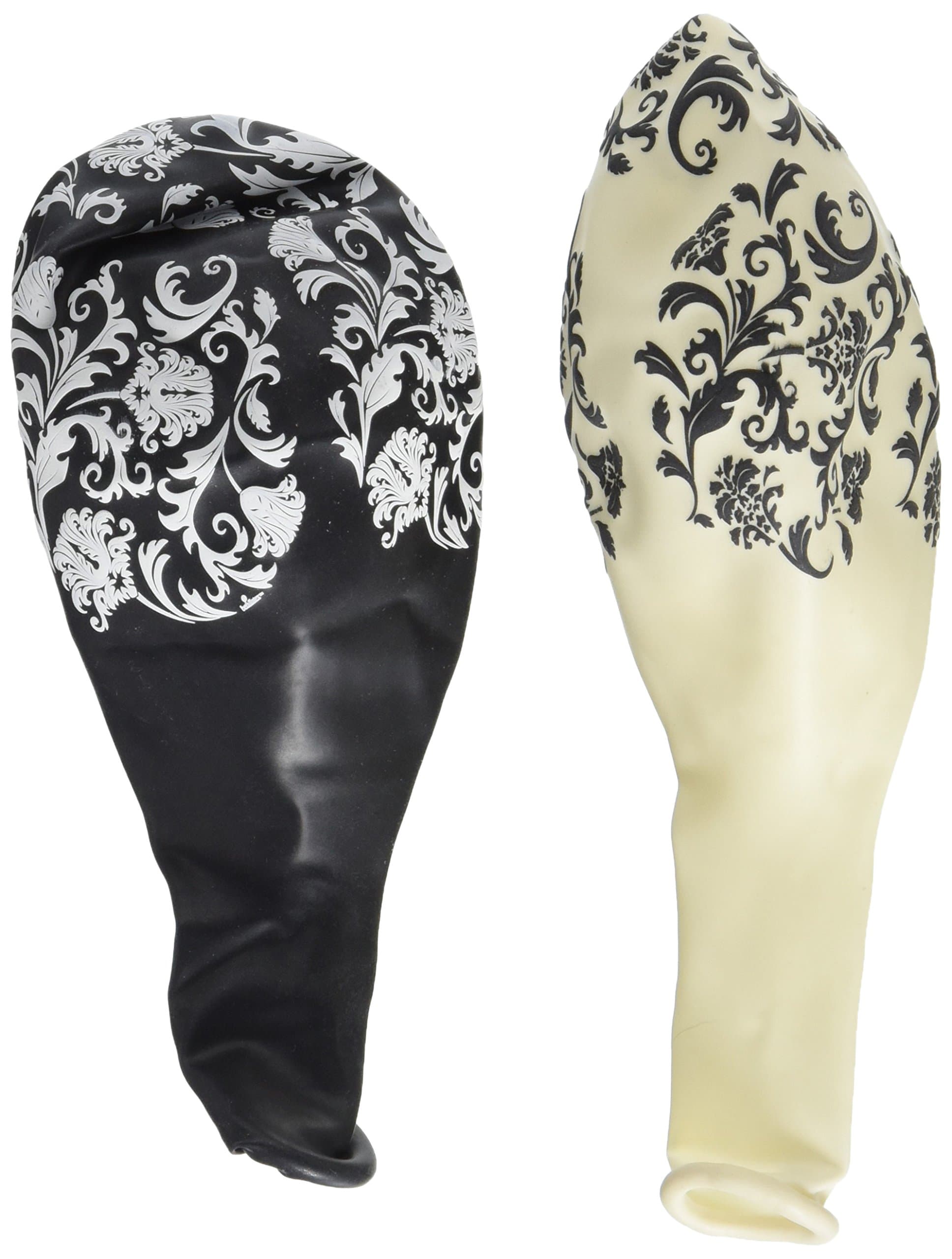24 Assorted Black and White Damask Print Balloons