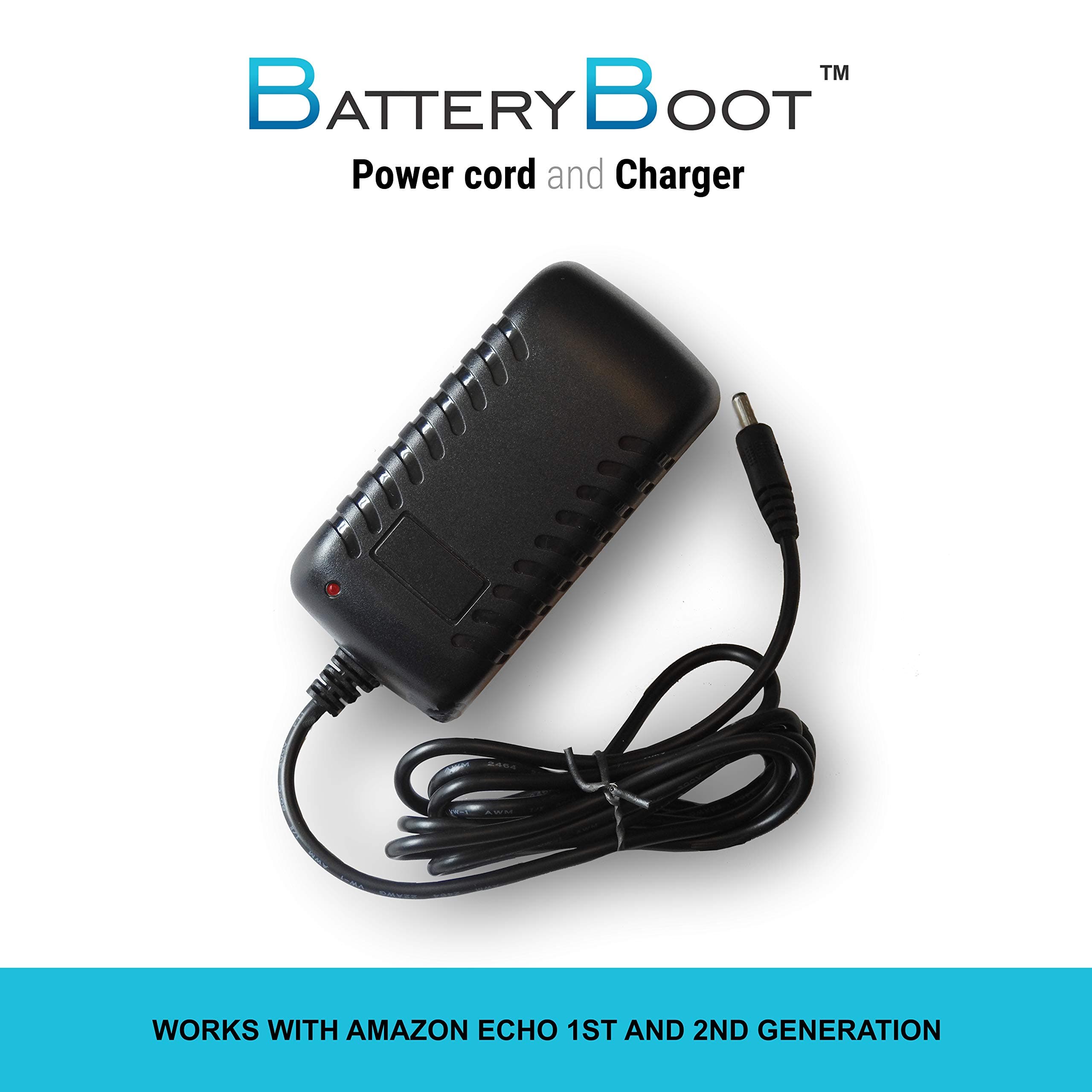 Replacement Echo Power Cord - Charger&Power Adapter for Amazon Echo and Amazon Fire TV (2nd Generation)| Black