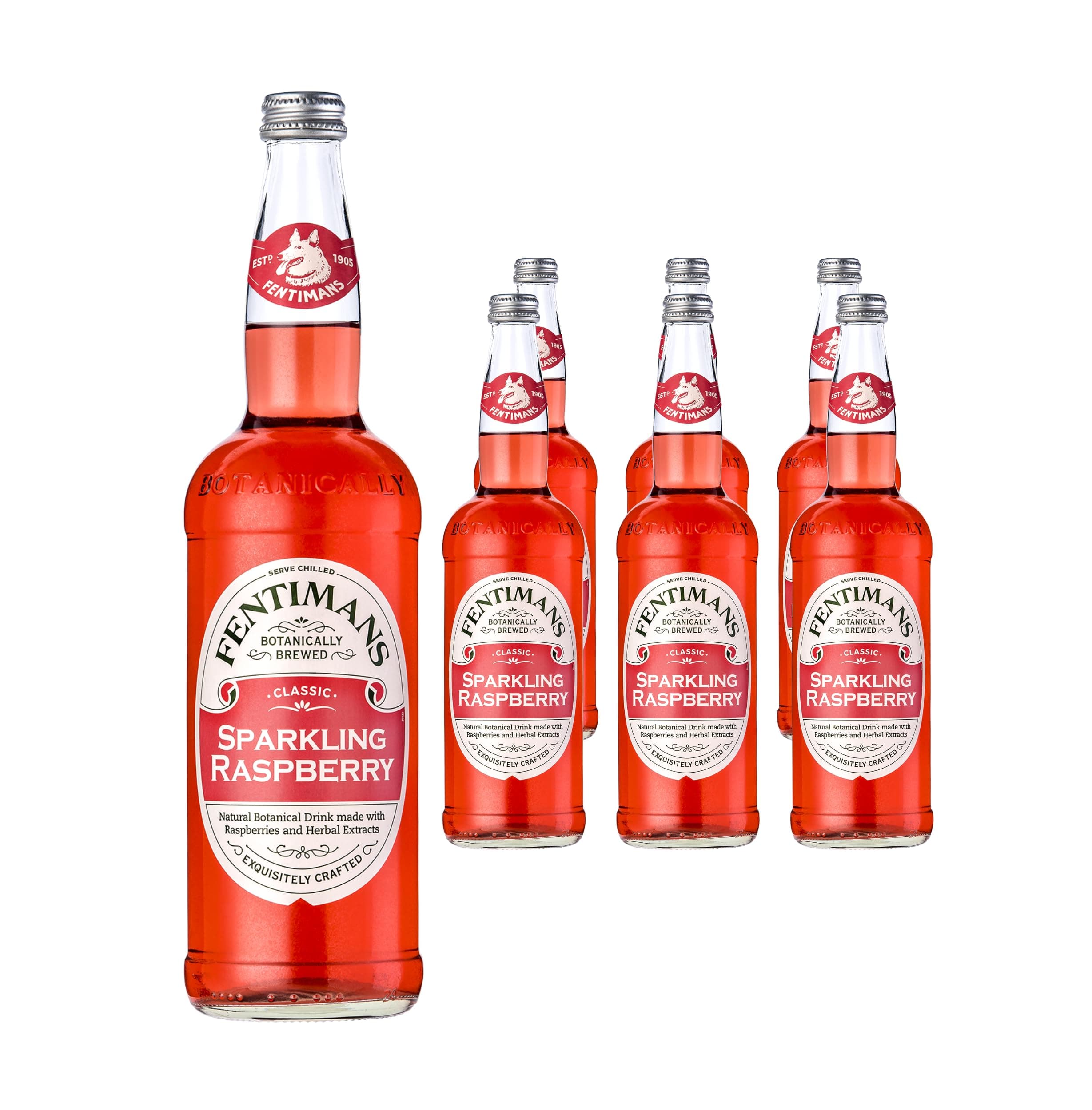 Sparkling Raspberry Lemonade - Botanically Brewed Soft Drink - Exquisitely Crafted & Refreshing Soft Drinks - Gluten-Free and Vegan Friendly Soft Drinks - 6 x 750ml Bottles