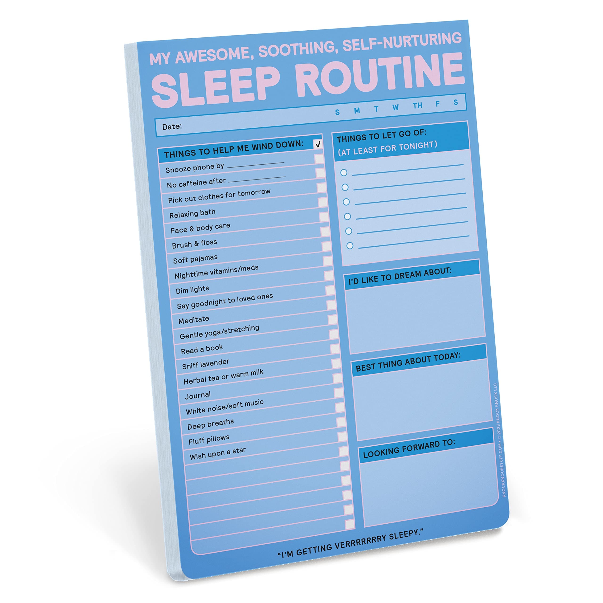 Knock Knock Sleep Routine Pad, Sleep Checklist, 6 x 9-inches